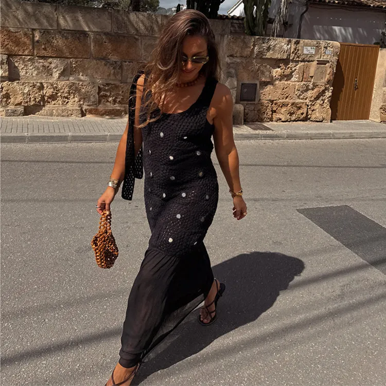 Black Crochet Alicia Dress Festival Mood