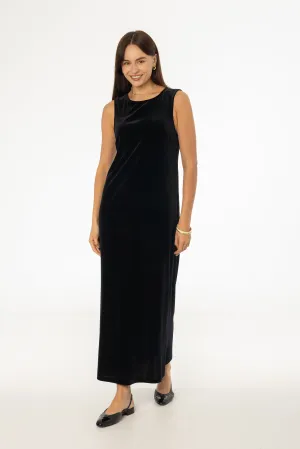 Gentle Drape Pure Vibes Black Basic Velour Jumper