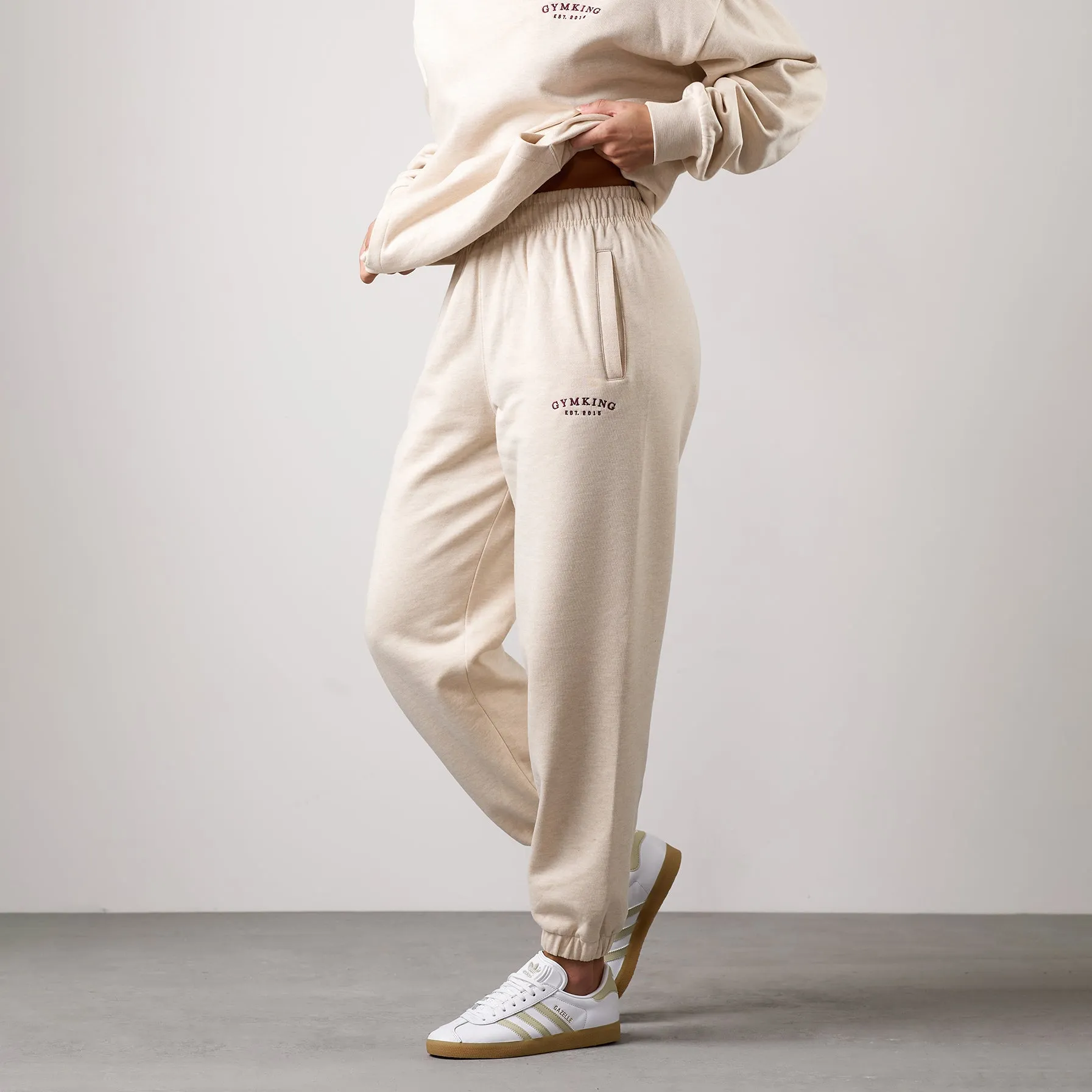 Gym King Compose Relaxed Fit Jogger - Butterscotch Marl Smart Design Organic Cotton Blend