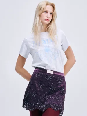 SLIM TSHIRT FLOWERMARDI_HEATHER SKY Relaxed Smart Durable Stitching