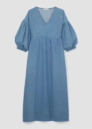 Harumi-Leigh Organic Cotton Denim Dress in Chambray Blue Cocktail-Party