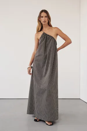 Subtle Fit Travel Staple PALMA BITTER CHOC SILK BLEND MIDI DRESS