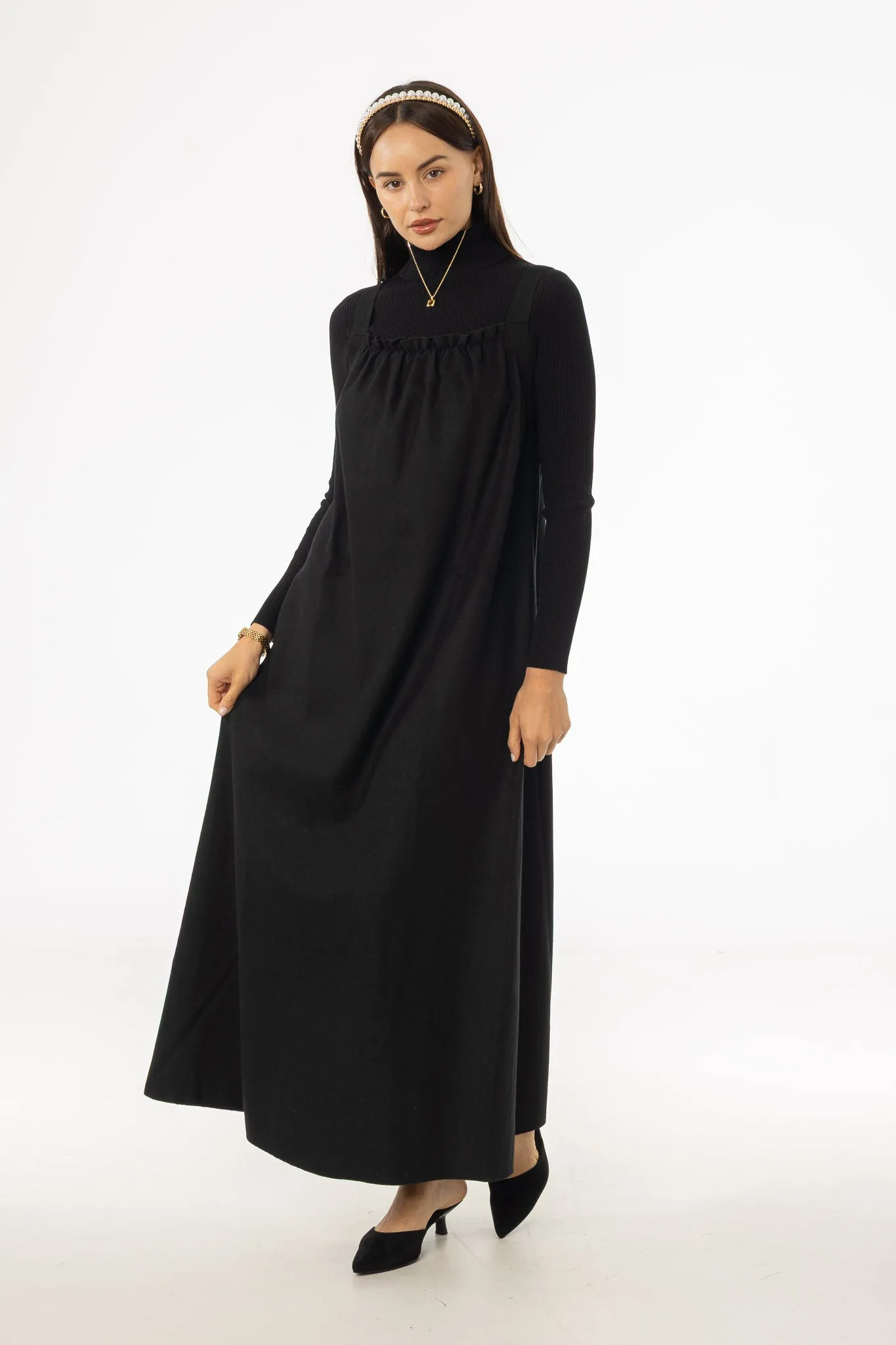 Black Wool Feel Jumper Simple yet sophisticated gown Day Ready