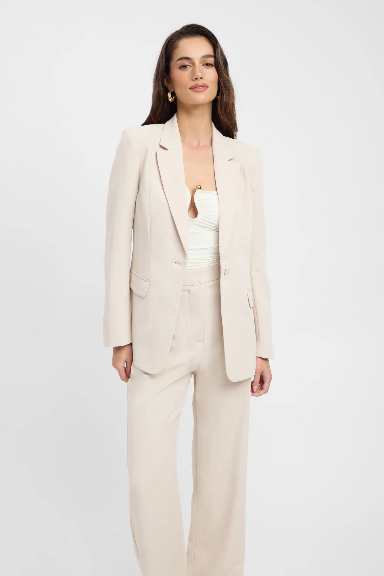 Temperature Regulating Fabric Oyster Suit Blazer