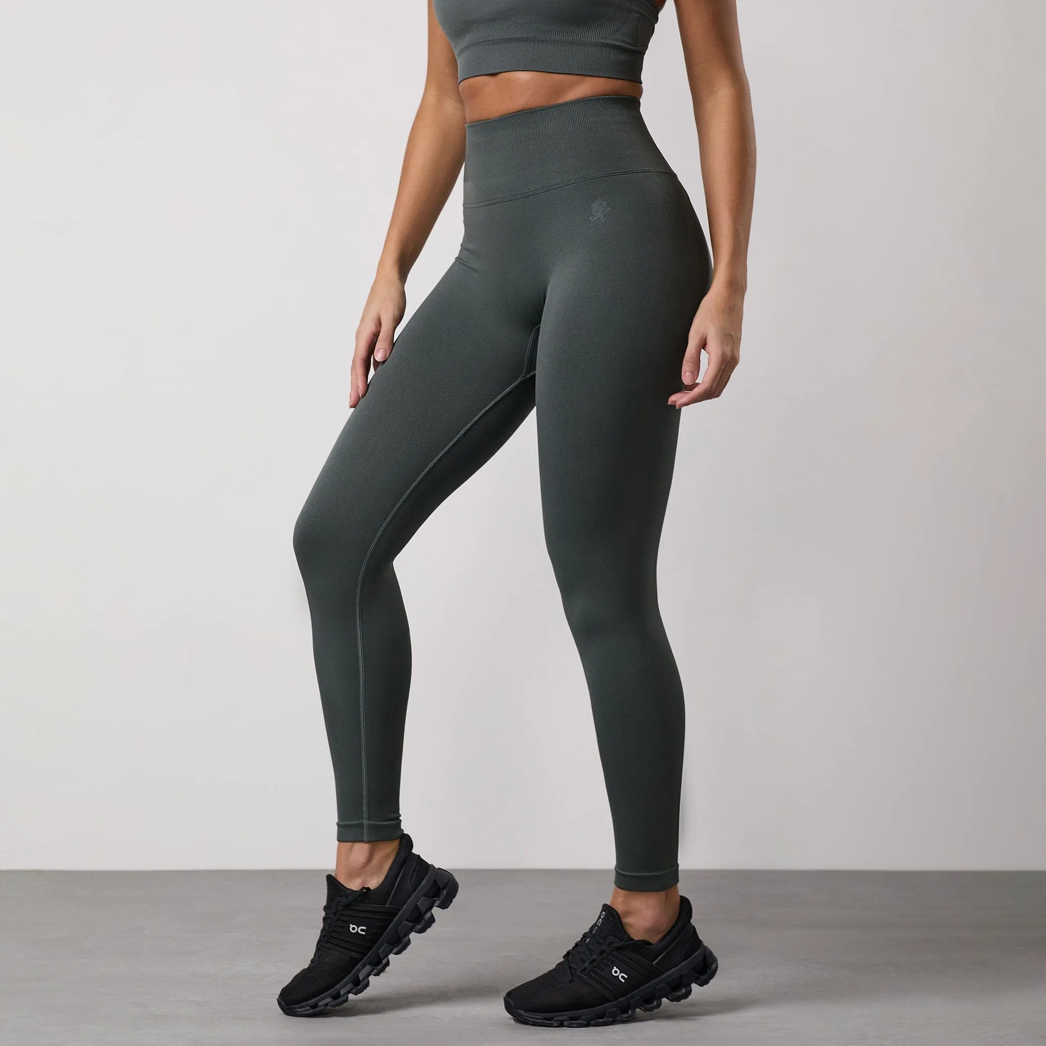 Gym King Sculpt Seamless Legging - Green Smoke Sleek Form