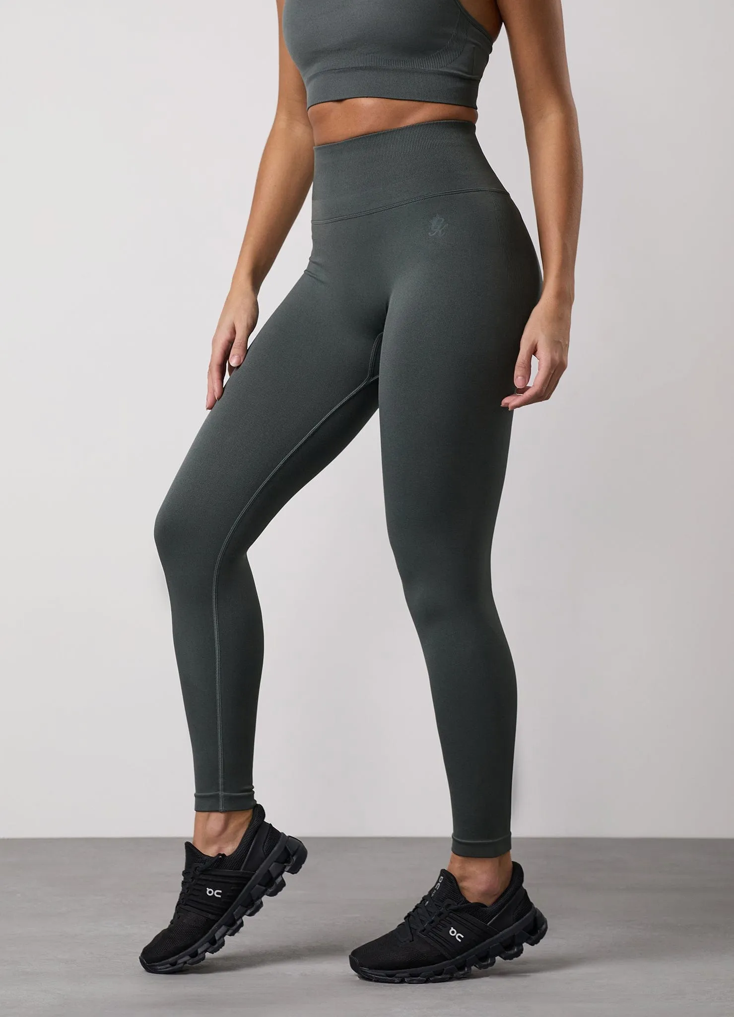 Gym King Sculpt Seamless Legging - Green Smoke For Teens Stretch Fit