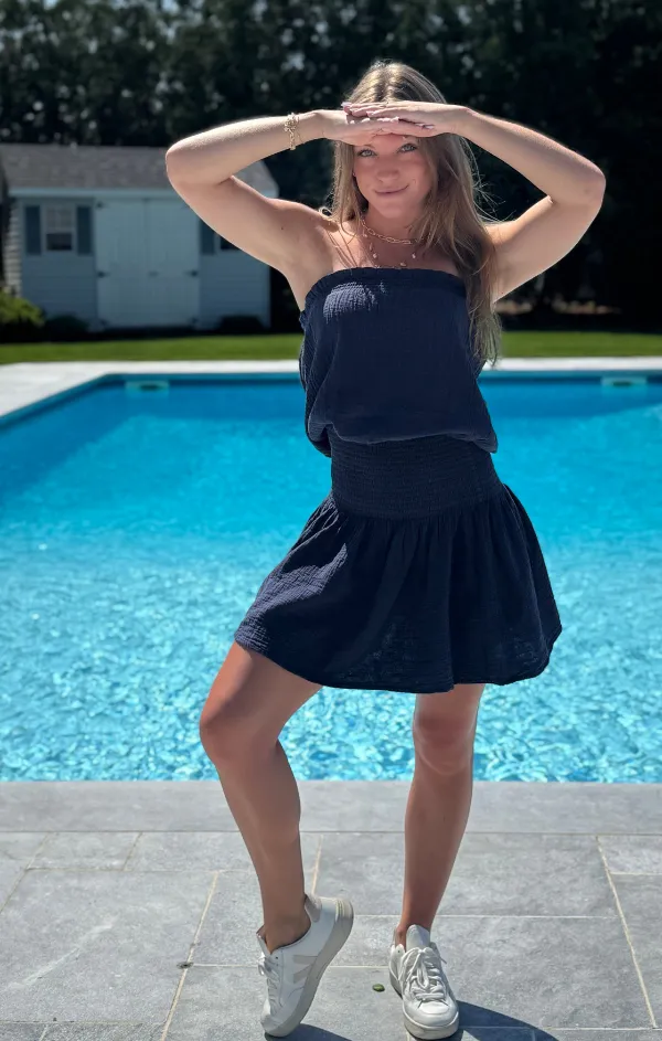 Smocked Tube Coverup Dress Velvet-Touch Magic Day