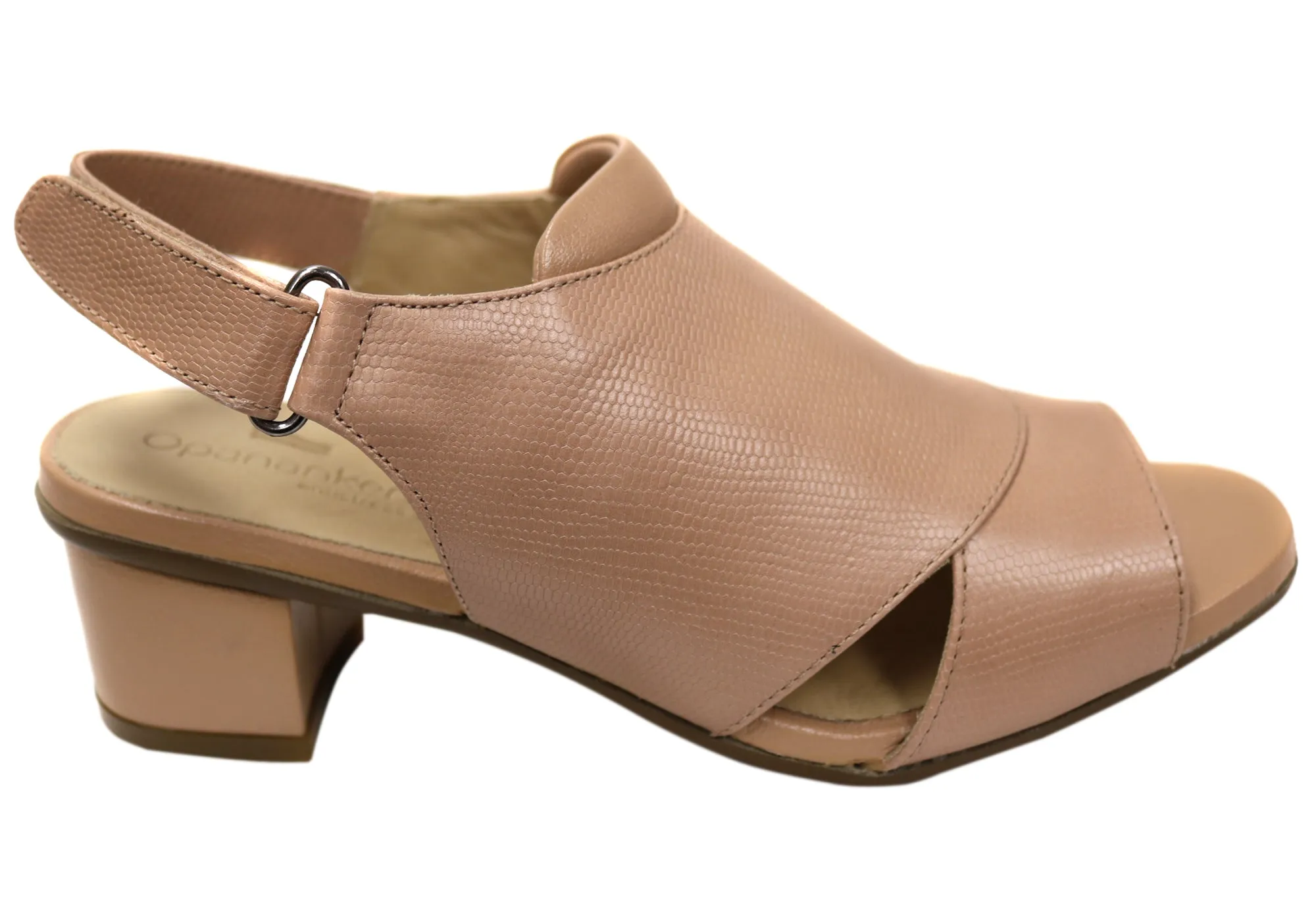 Comfort footbed Opananken Joice Womens Comfortable Brazilian Mid Heel Leather Sandals