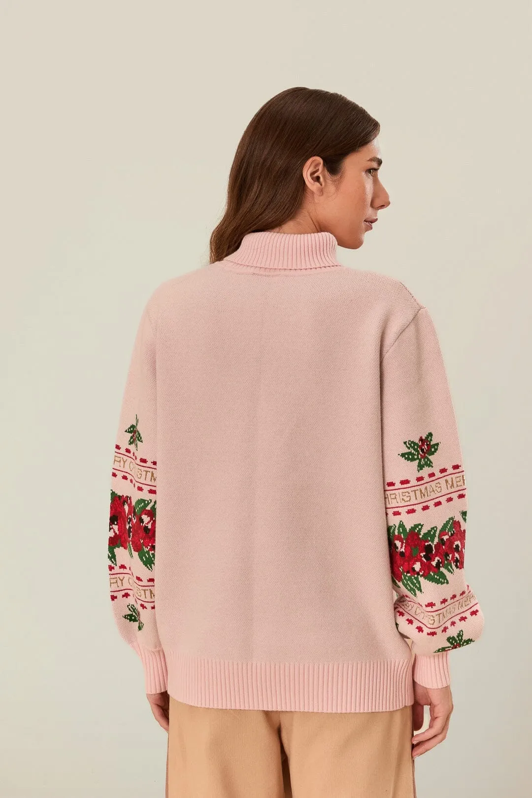 Merry Christmas Knit Sweater Lightweight Thermal Insulation Transitional Layer