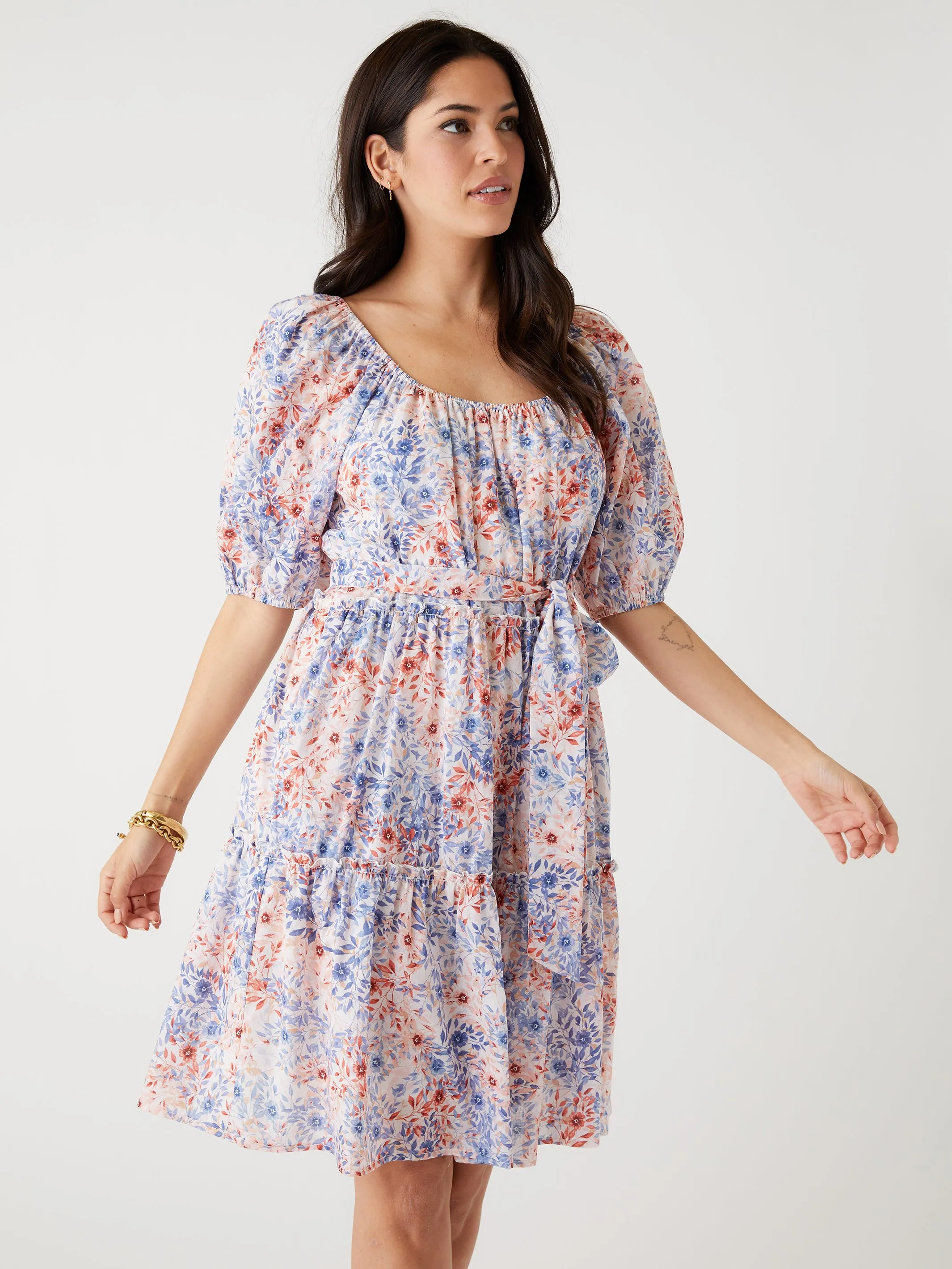 Tiered Short Dress Minimalist Elegance Light Rhythm