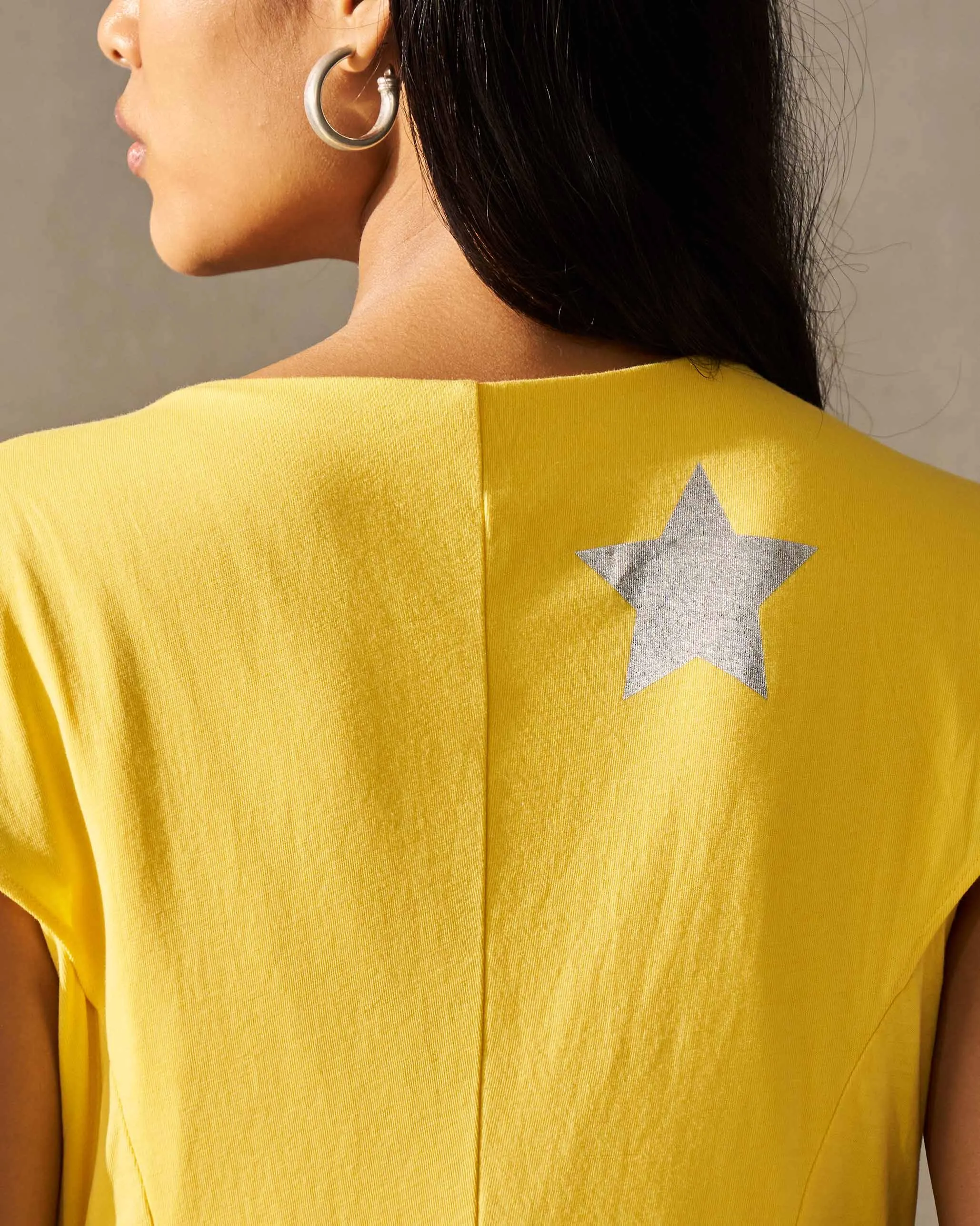 Linen Chic Lillian Front Gathered Dress - Yellow