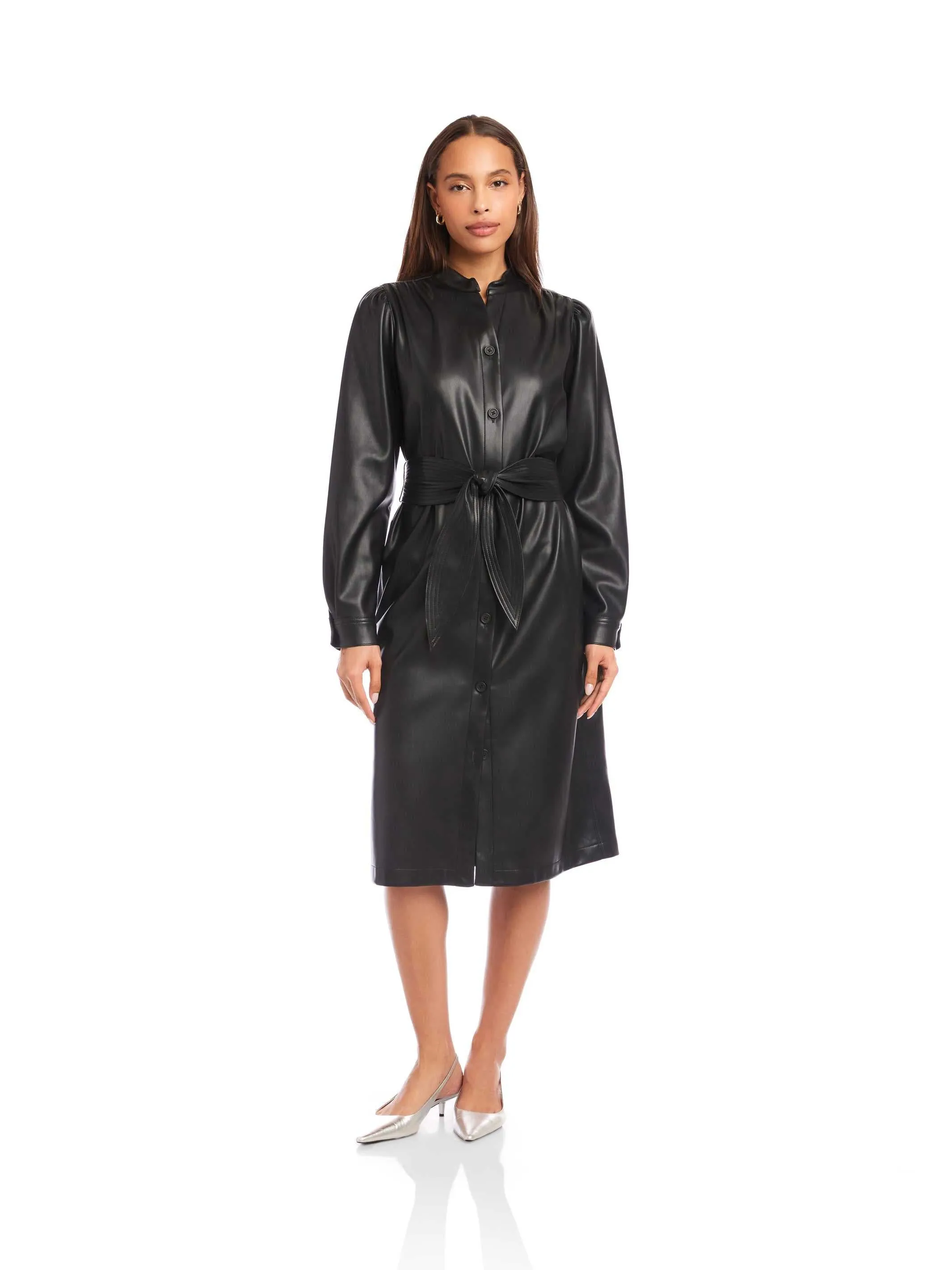 Jennifer Faux Leather Dress Luxe style Timeless Wearable