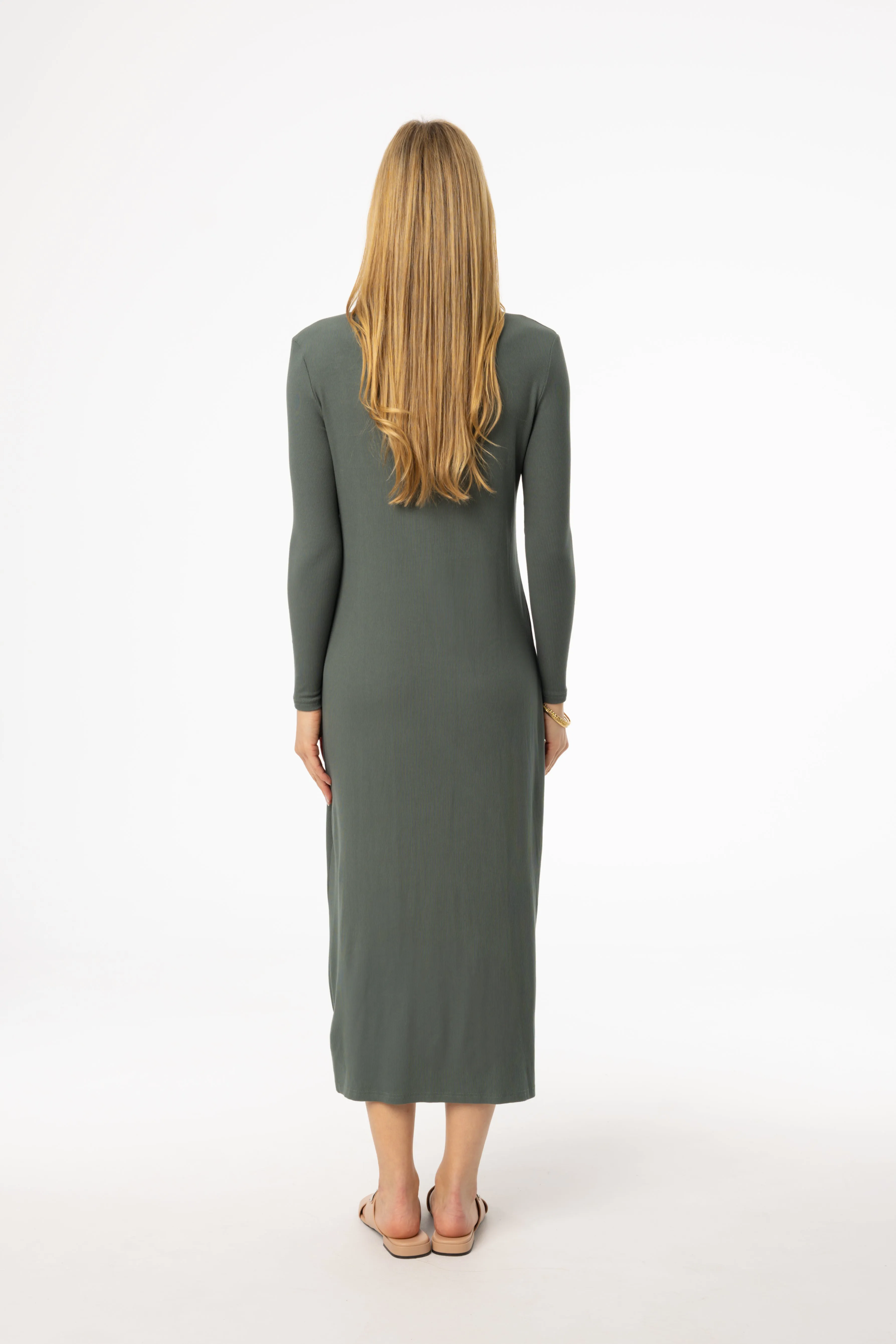 Sage Cardi Maxi Dress Neat Finish Functional-Design