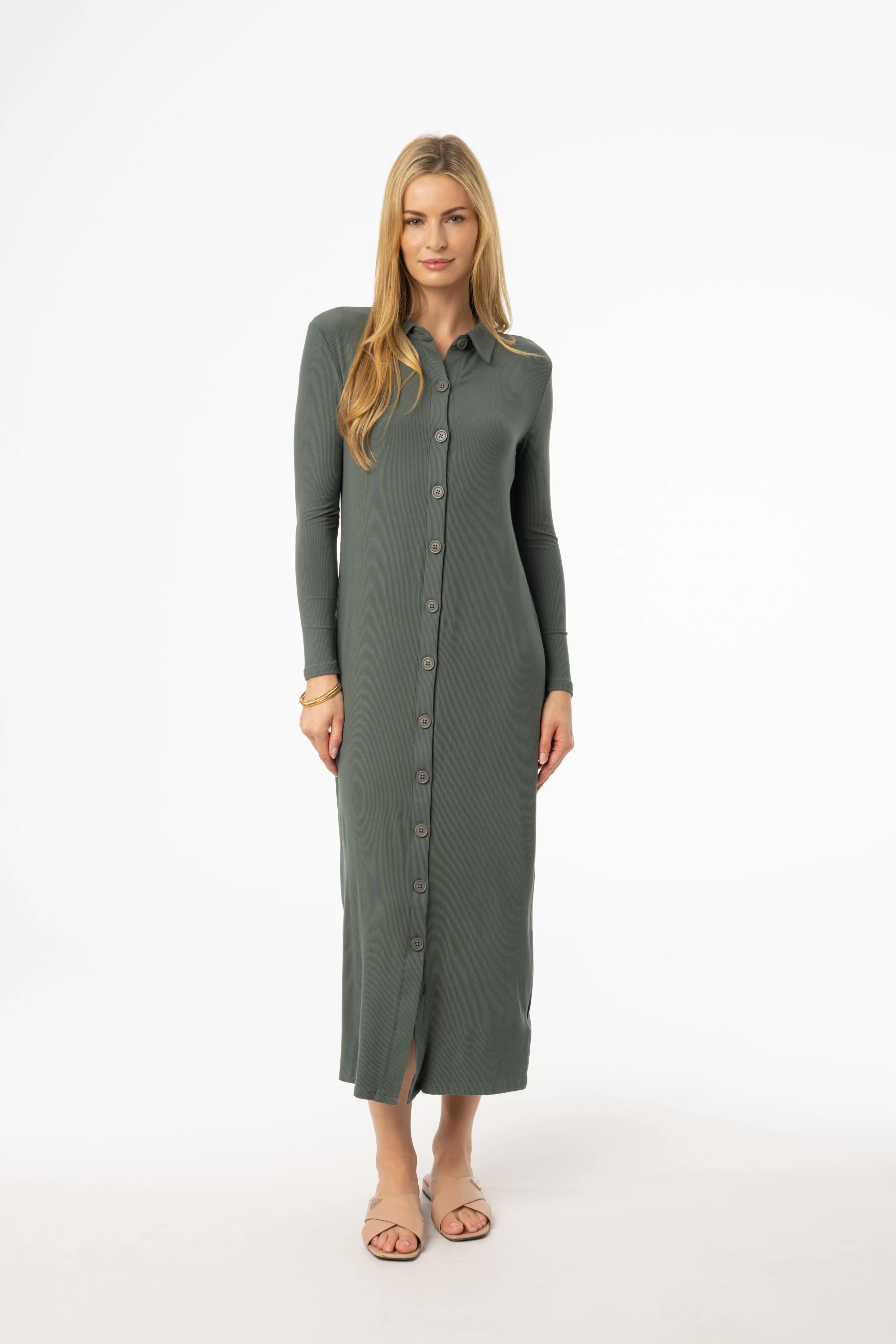 Light Mood Sage Cardi Maxi Dress