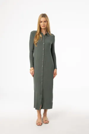 Light Mood Sage Cardi Maxi Dress
