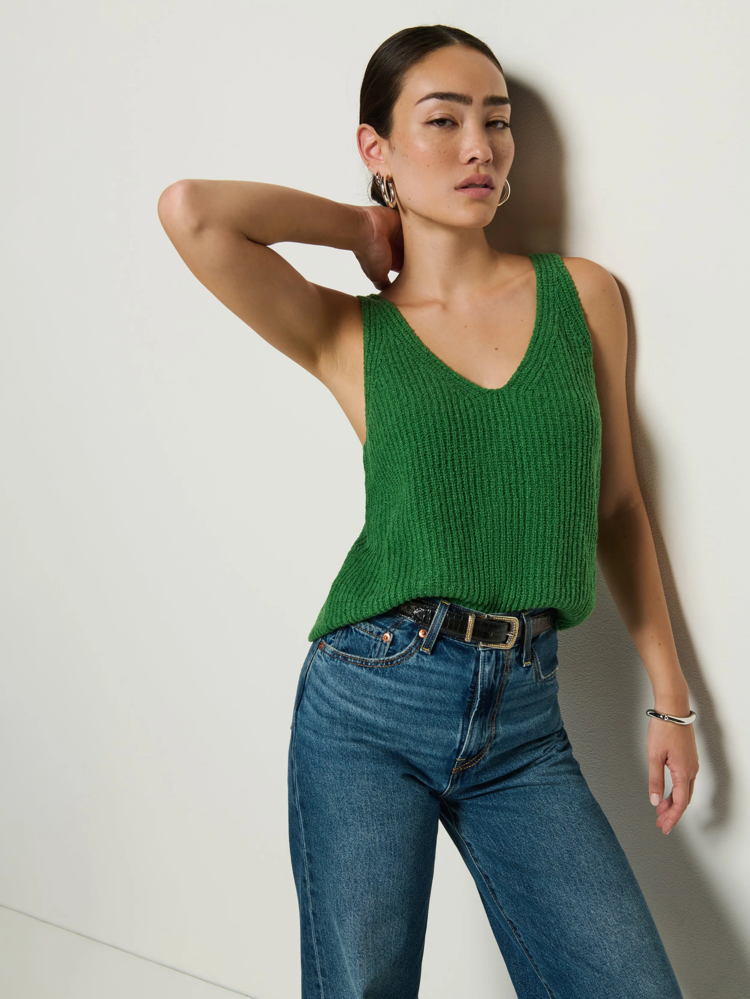 Cece Knit Tank Reinforced Hemline Comfort Wear Fit