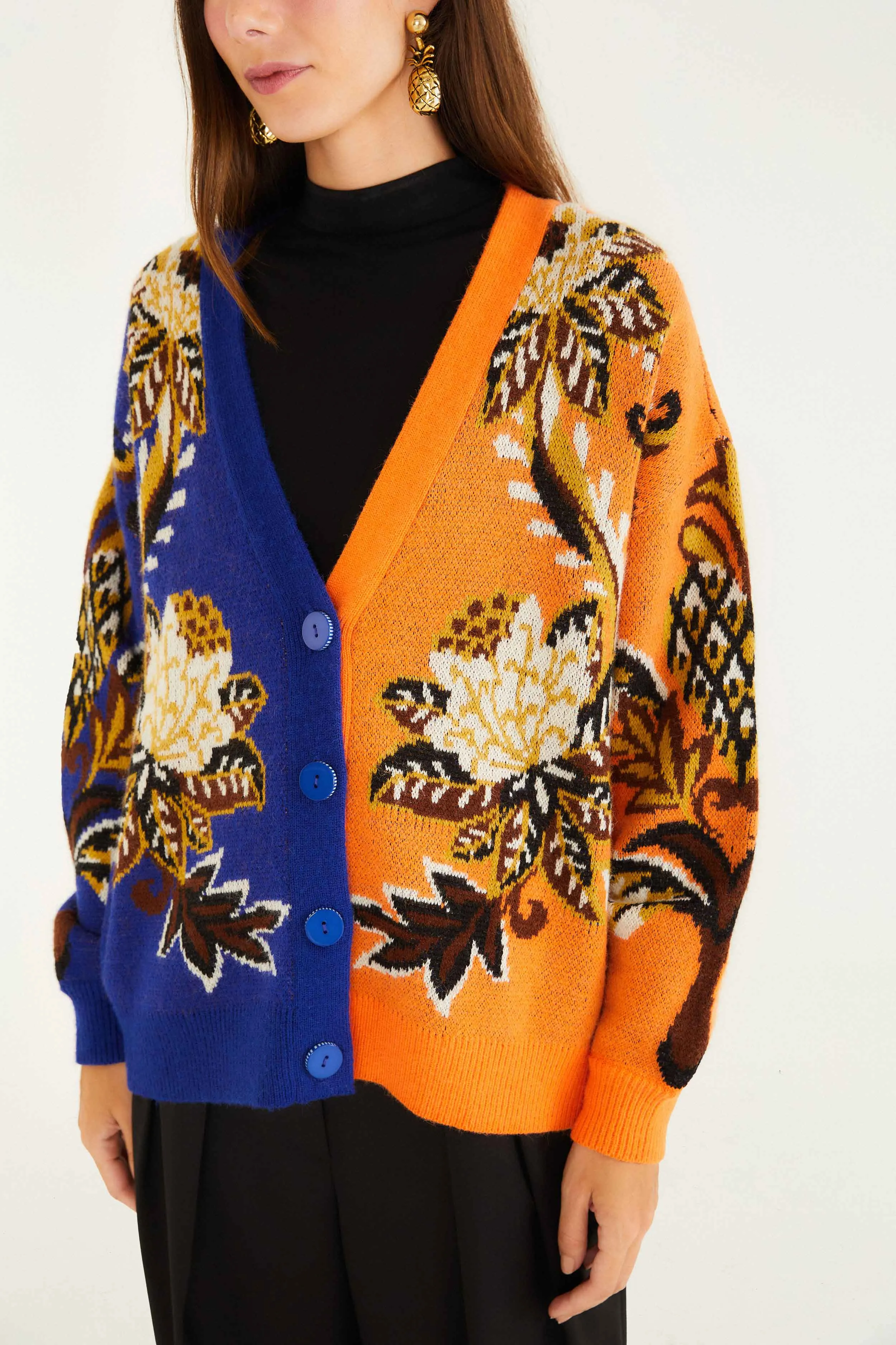 Mixed Arabesque Paradise Knit Cardigan Luxe Layer