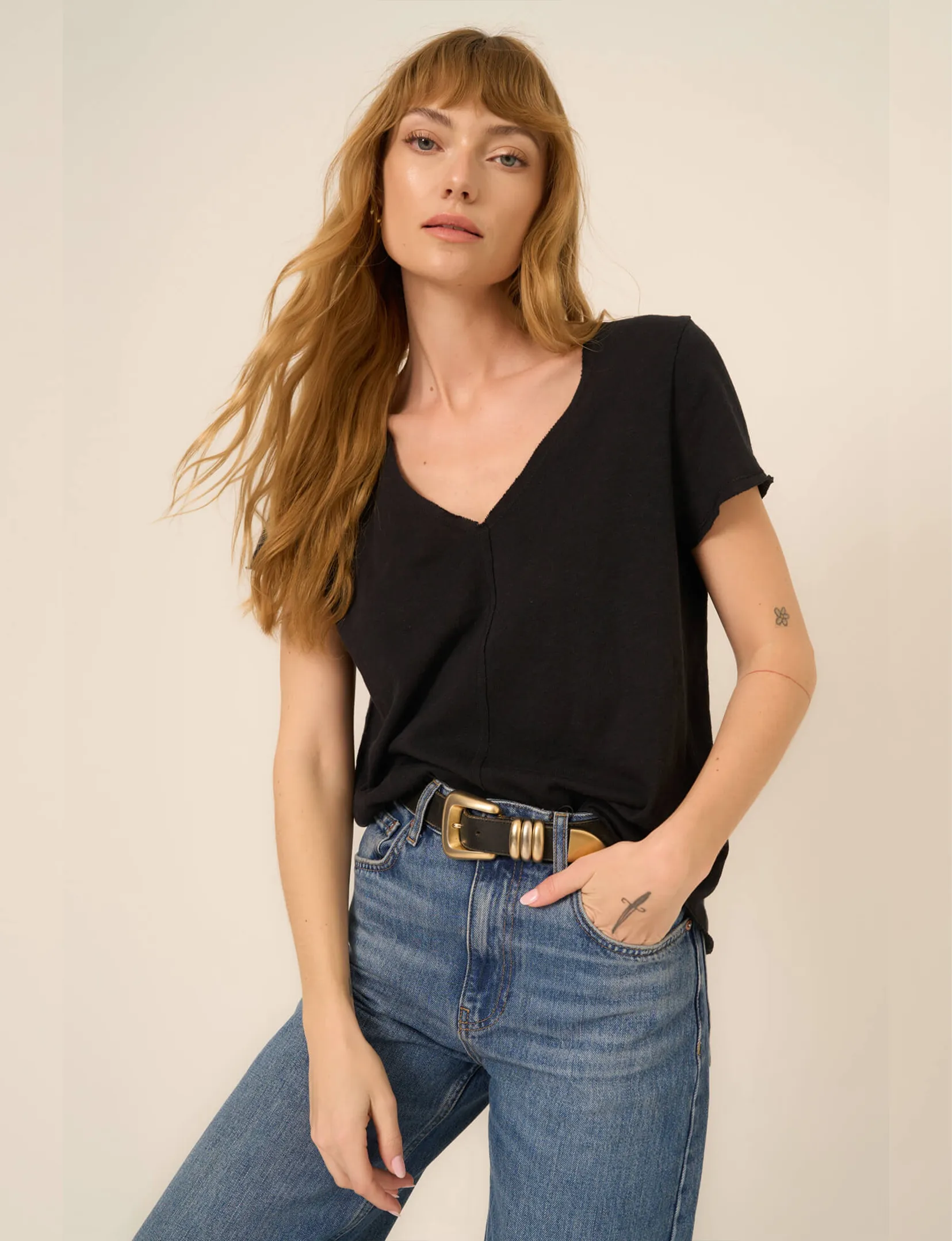 Seam Free Shoulders Wearever Tee, True Black