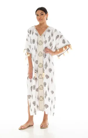 Seashells Long Kaftan Adjustable-Straps