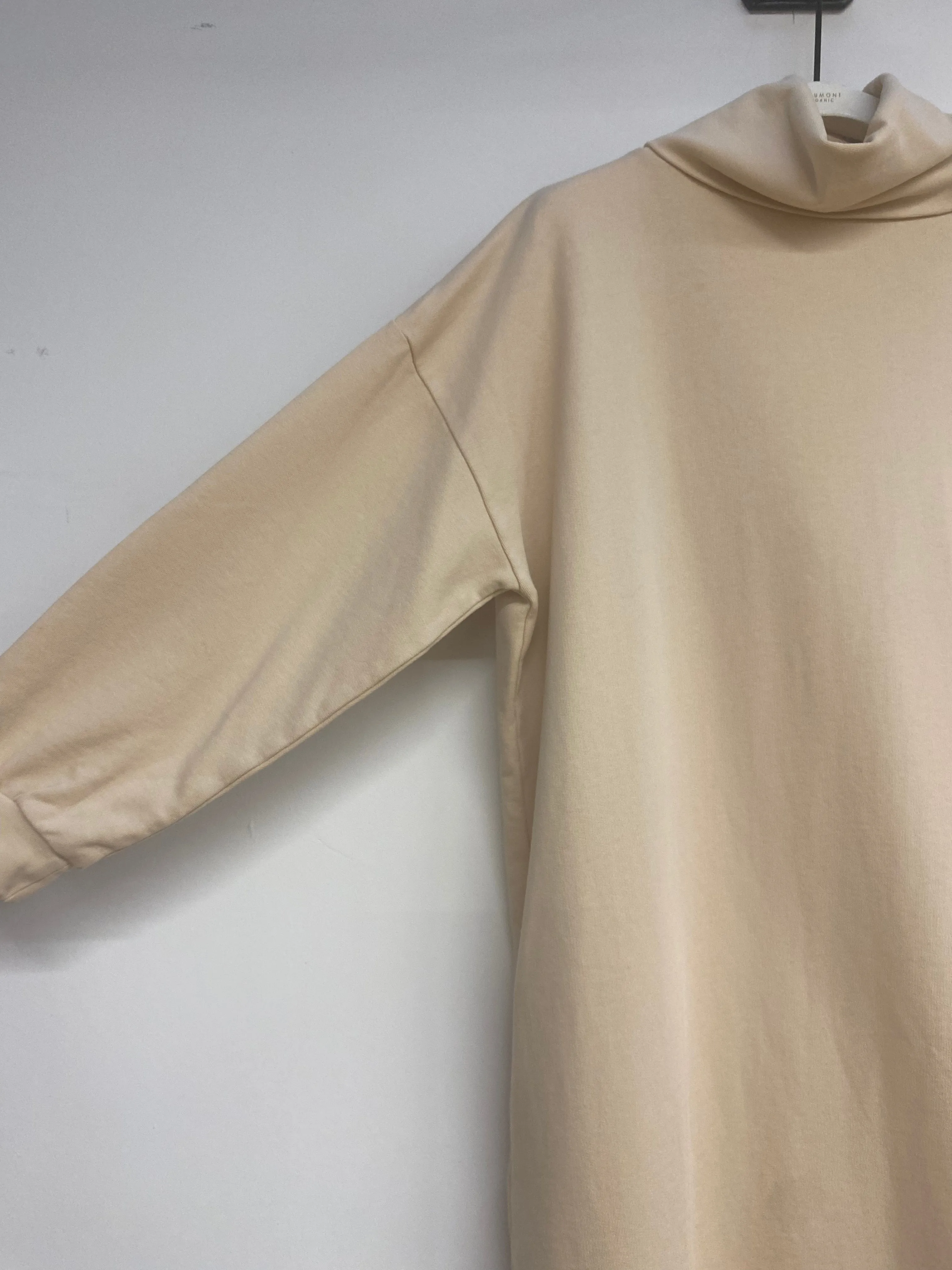 Orini Organic Cotton Felpe Dress in Cream Piped-Edge Winter Classic