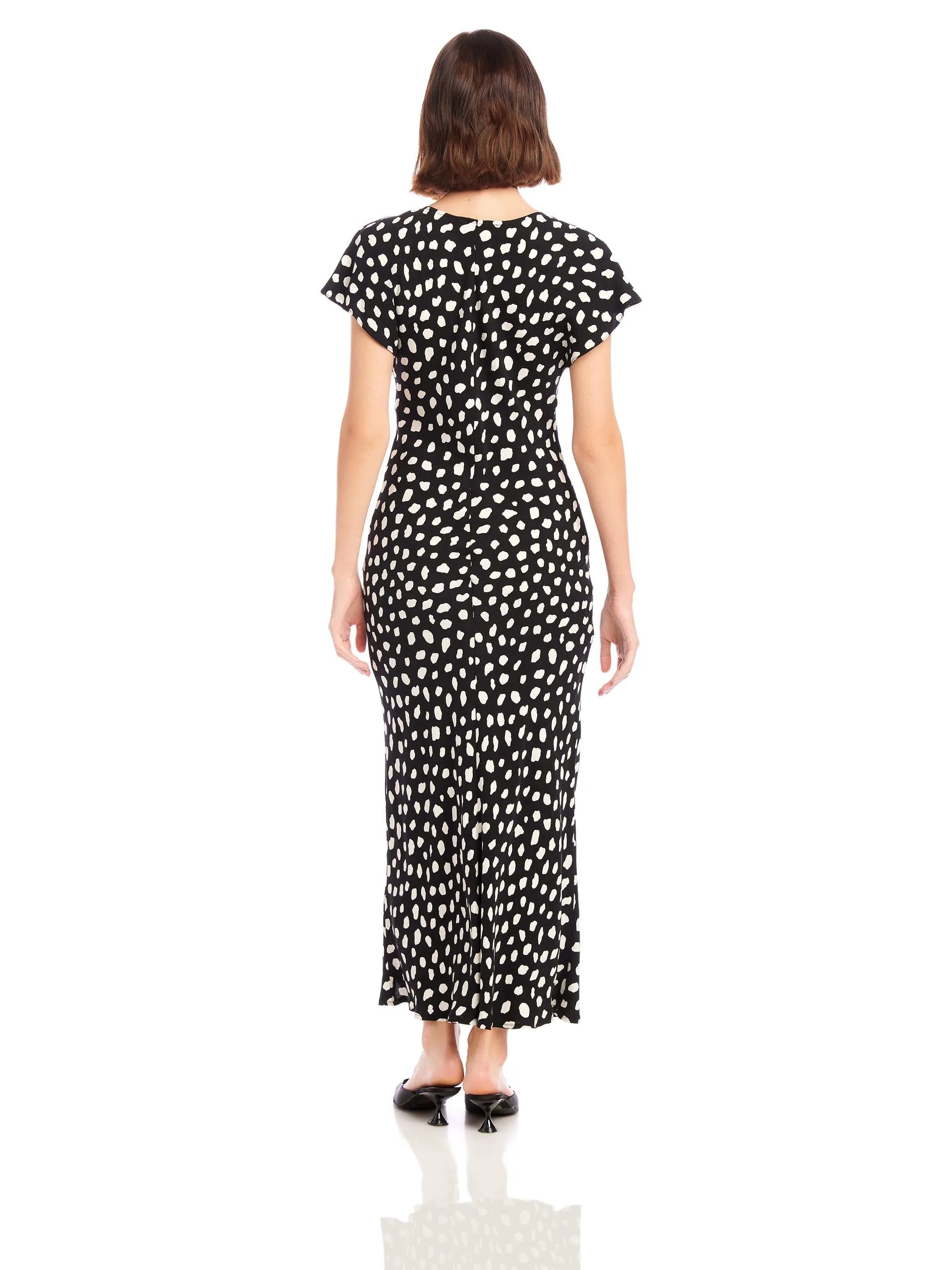 Chill Edge Sleek and Flattering Emmeline Tie-Front Bias Dress