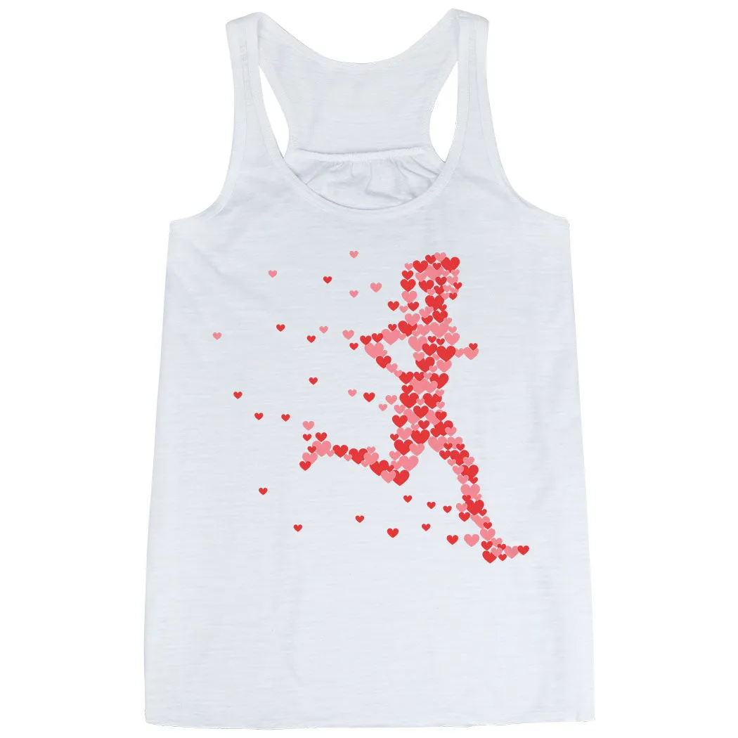 Odor Resistant Treatment dry environment Flowy Racerback Tank Top - Heartfelt Runner Girl