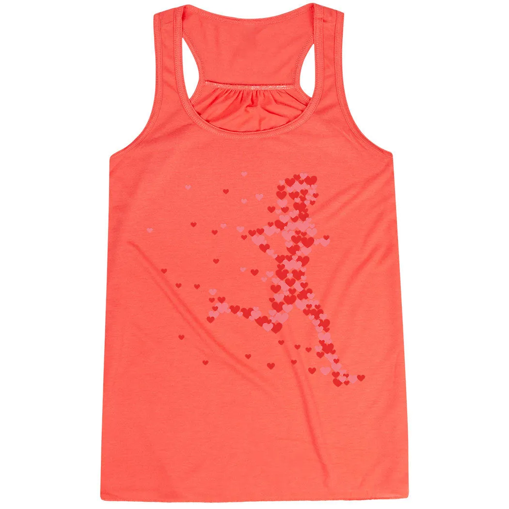 Flowy Racerback Tank Top - Heartfelt Runner Girl Layered Airflow System Adaptive Fit