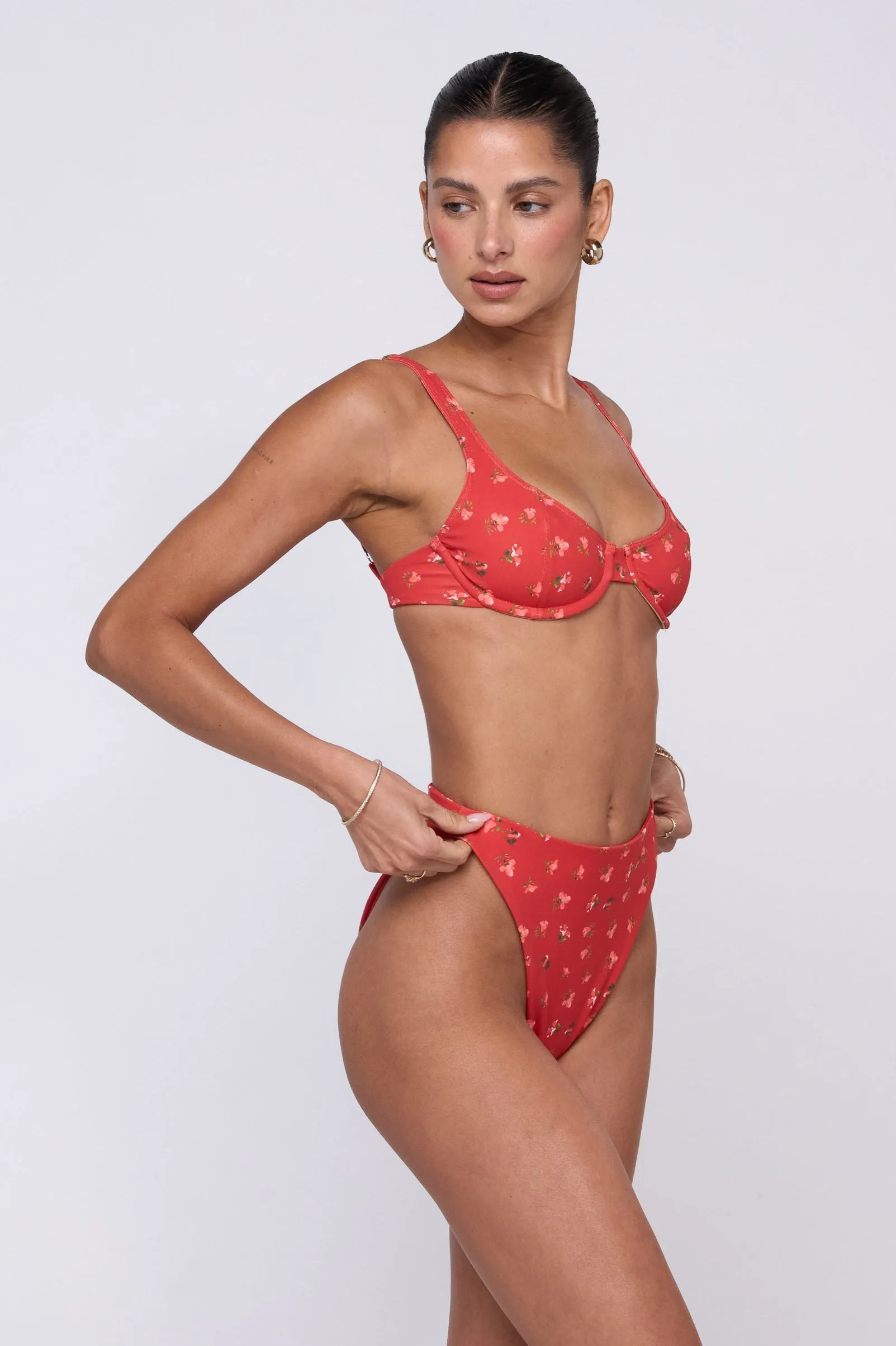 High Durability Fibers Miles Bikini Bottom in Cayenne