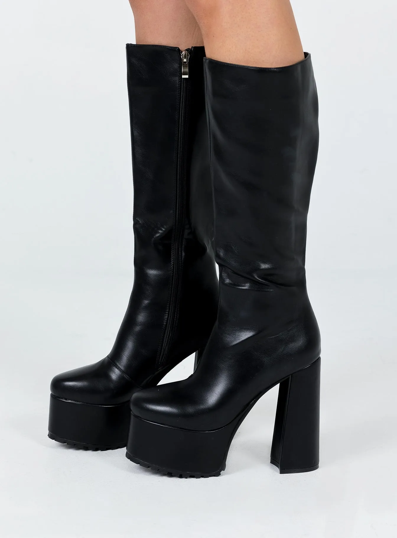 Bold Step Valdo Platform Boots Black