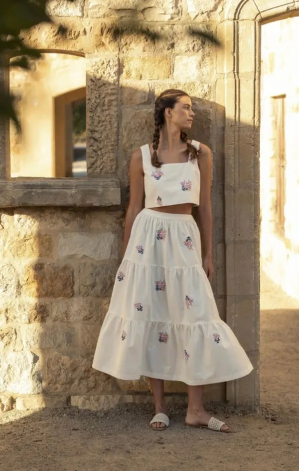 Stevie Embroidered Skirt Set Tulle Air Evening-Wear