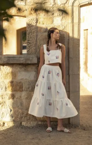 Stevie Embroidered Skirt Set Tulle Air Evening-Wear