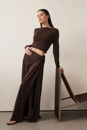 Synthetic Blend HADLEY CHOC TWIST MIDI SKIRT