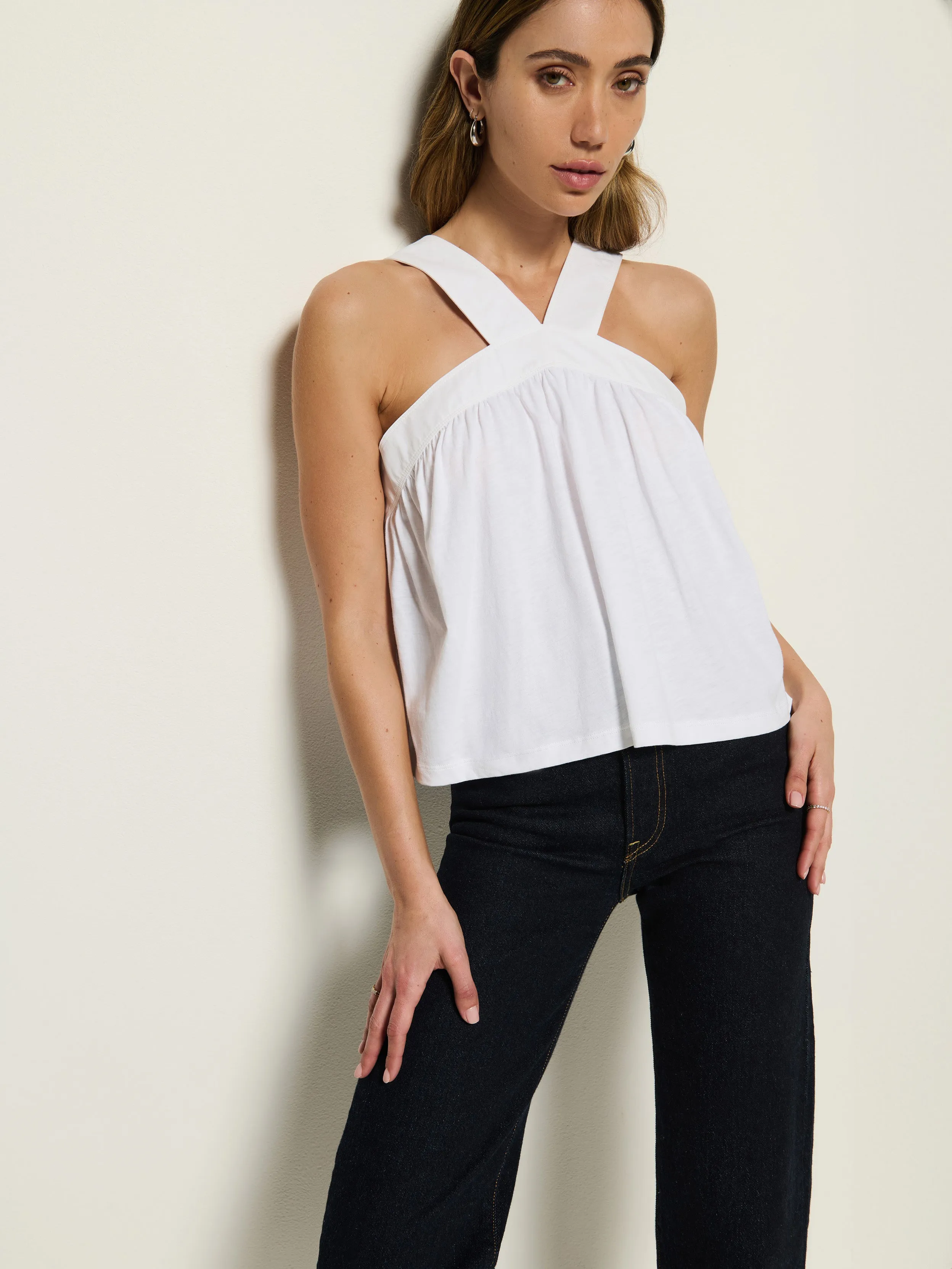 Soft Layering Stretch Fit Bibi Halter Tank