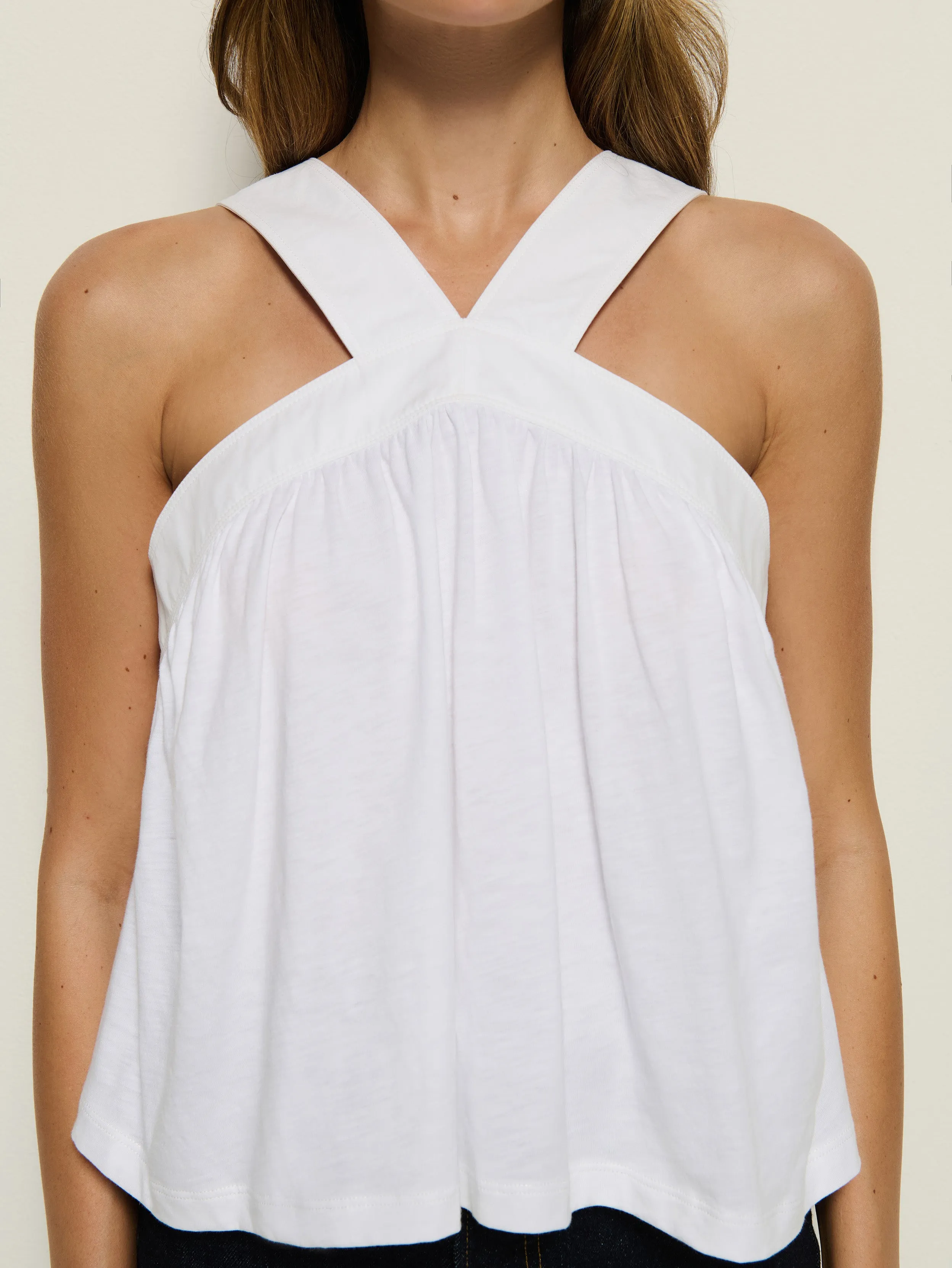 Bibi Halter Tank WrinkleResistant Texture Breathable Look