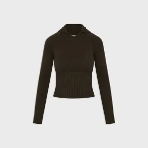 Frankies Bikinis Hazel Cloud Knit Hoodie - Chocolate Brown Street Cool