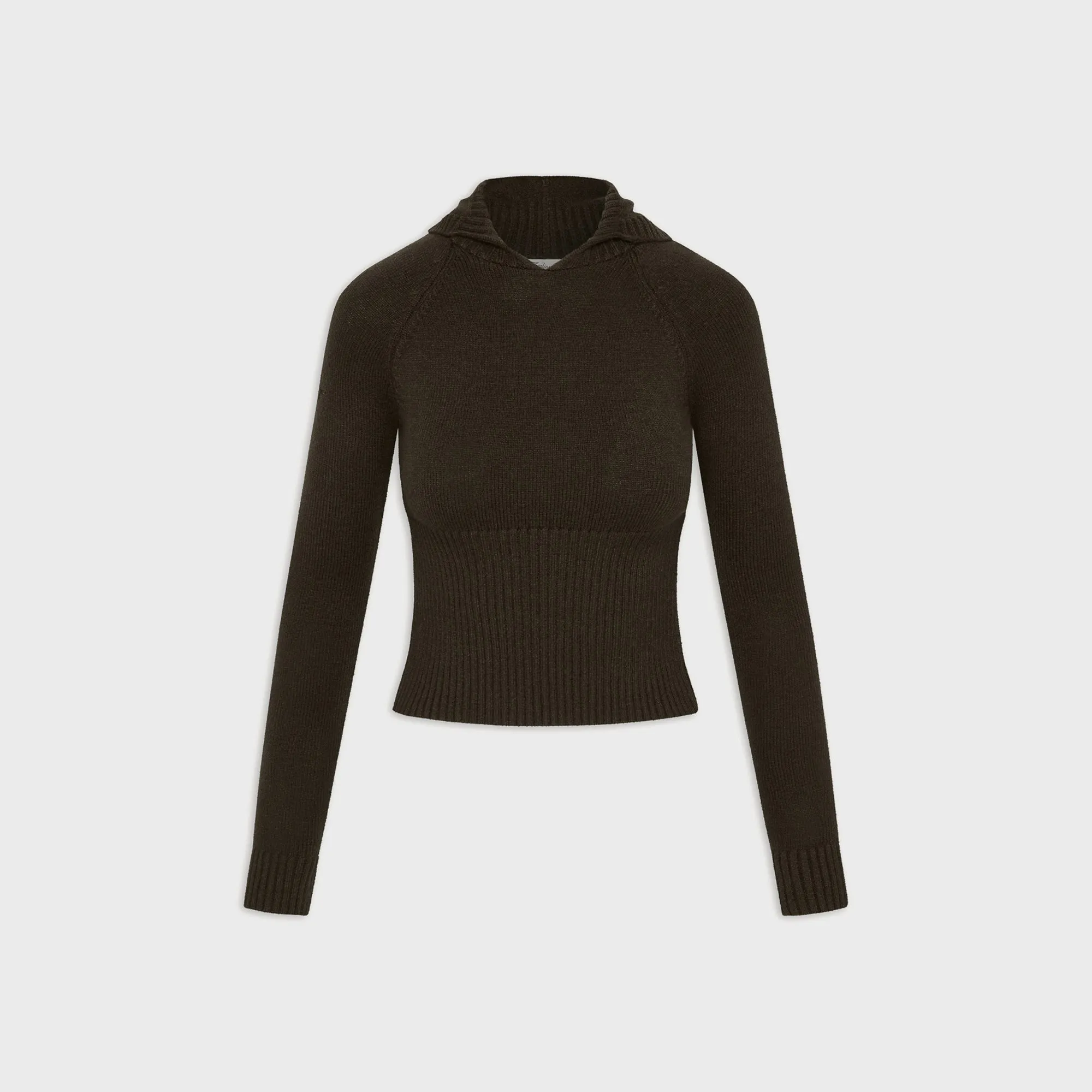 Frankies Bikinis Hazel Cloud Knit Hoodie - Chocolate Brown Warm Fashion