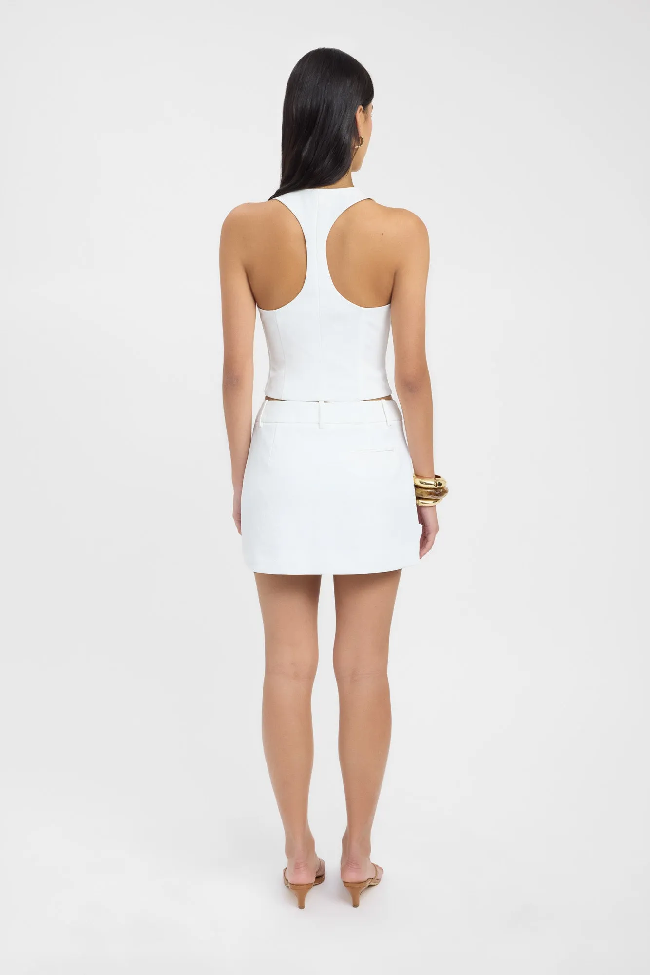 raw hem Lightweight texture Ariel Low Rise Mini Skirt