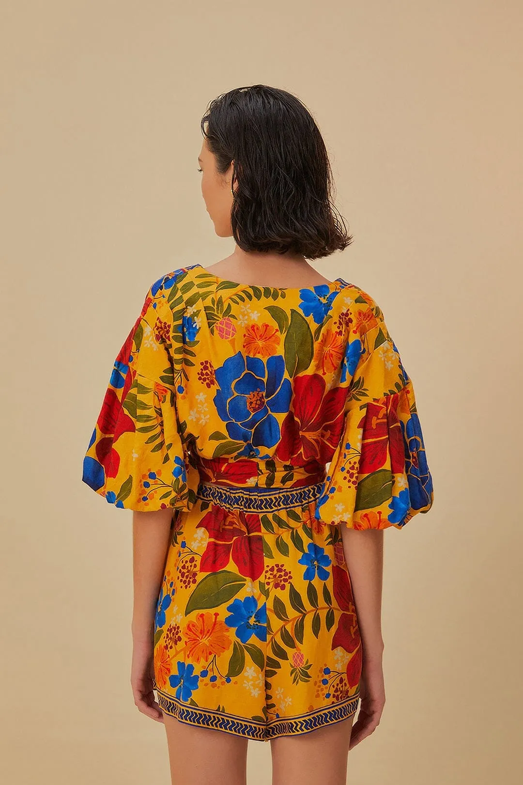 Modern Cut Active Lifestyle Yellow Floral Yard Lenzing? Ecovero? Euroflax? Shorts