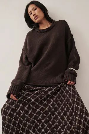Layer Option ROY CHOC OVERSIZED LONGLINE KNIT JUMPER