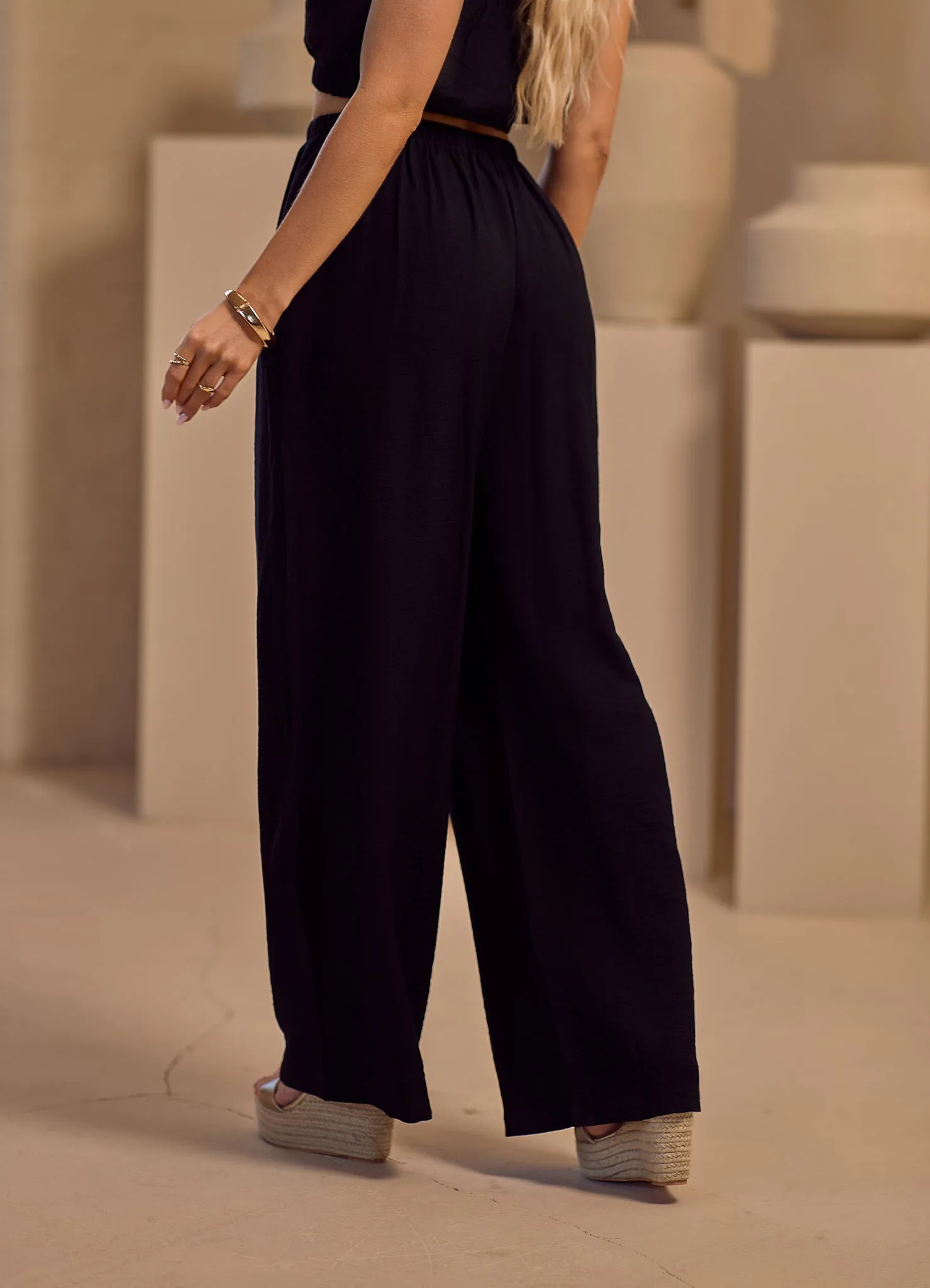 Versatile Waist Gym King Signature Woven Trousers Petite - Black