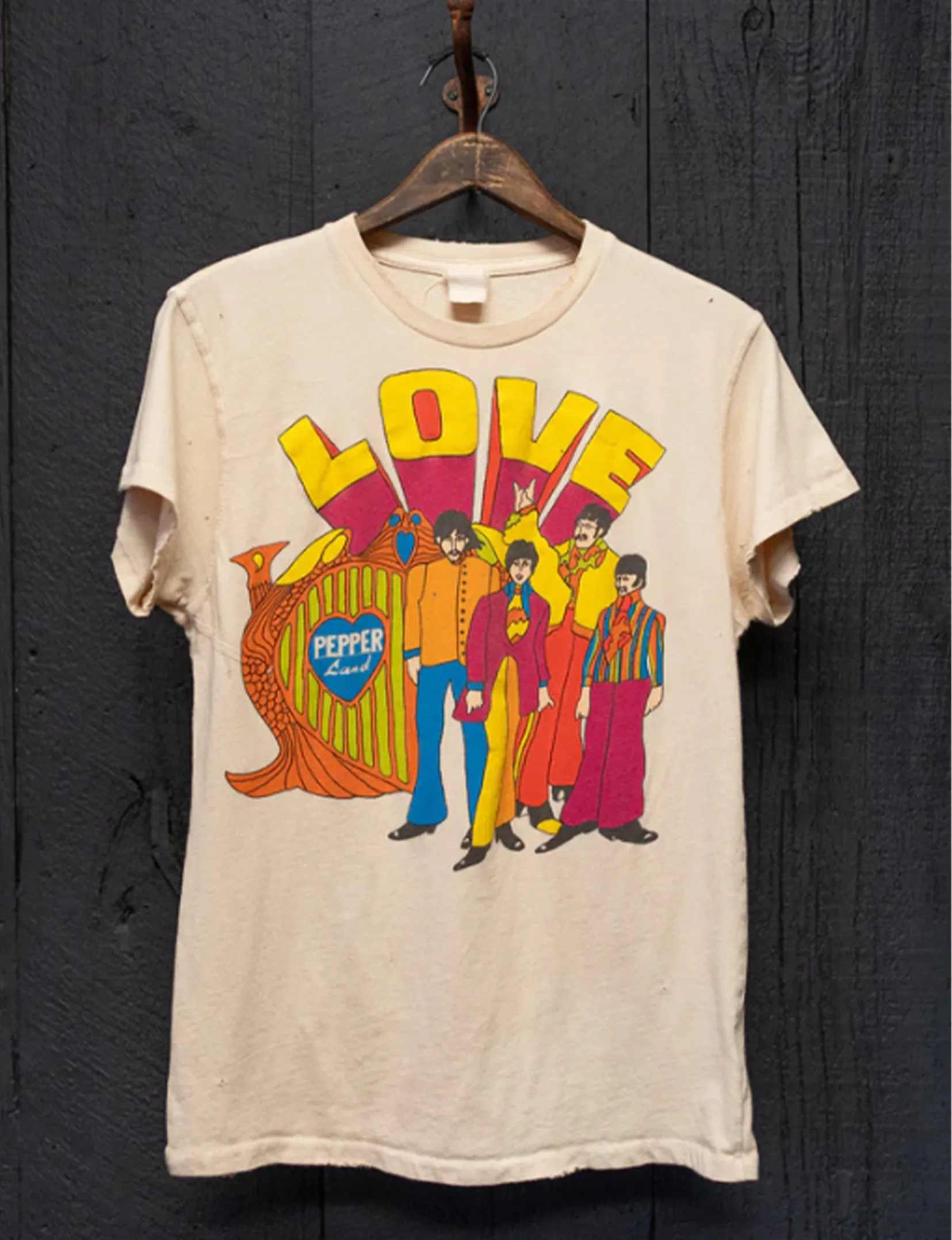 The Beatles Crew Tee, Tea Stained Lightweight Weave