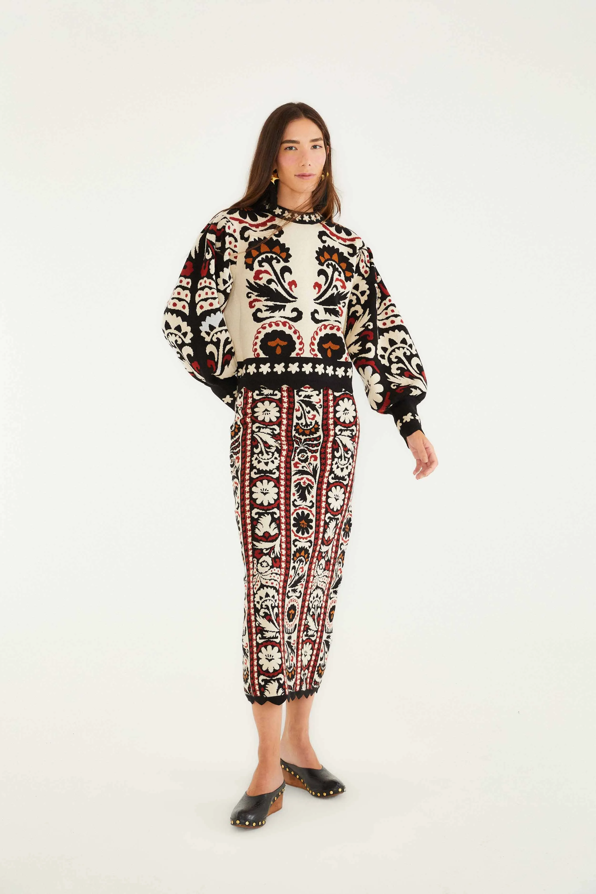 Stripes Winter Tapestry Knit Sweater MoistureWicking Technology