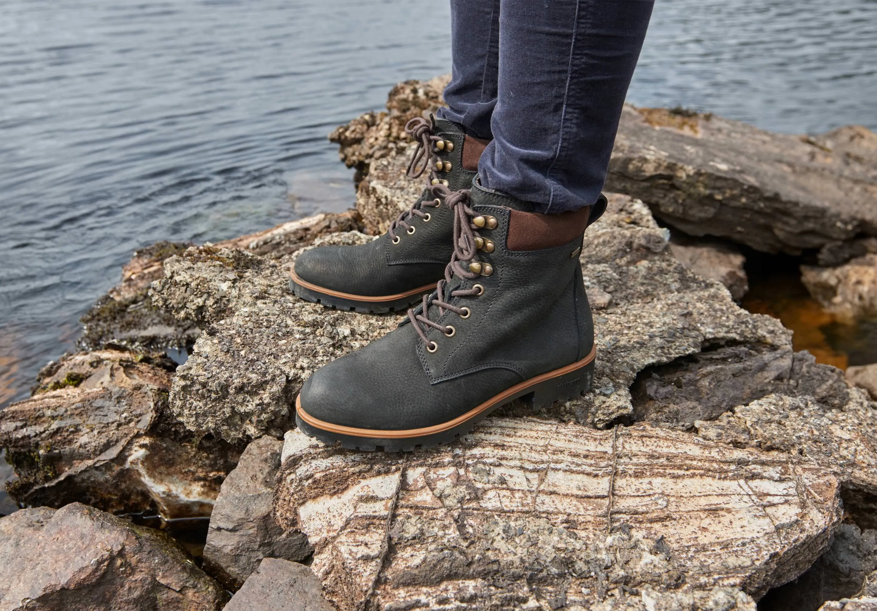 Strokestown Ladies' Lace Up Ankle Boot - Black Odor Resistant