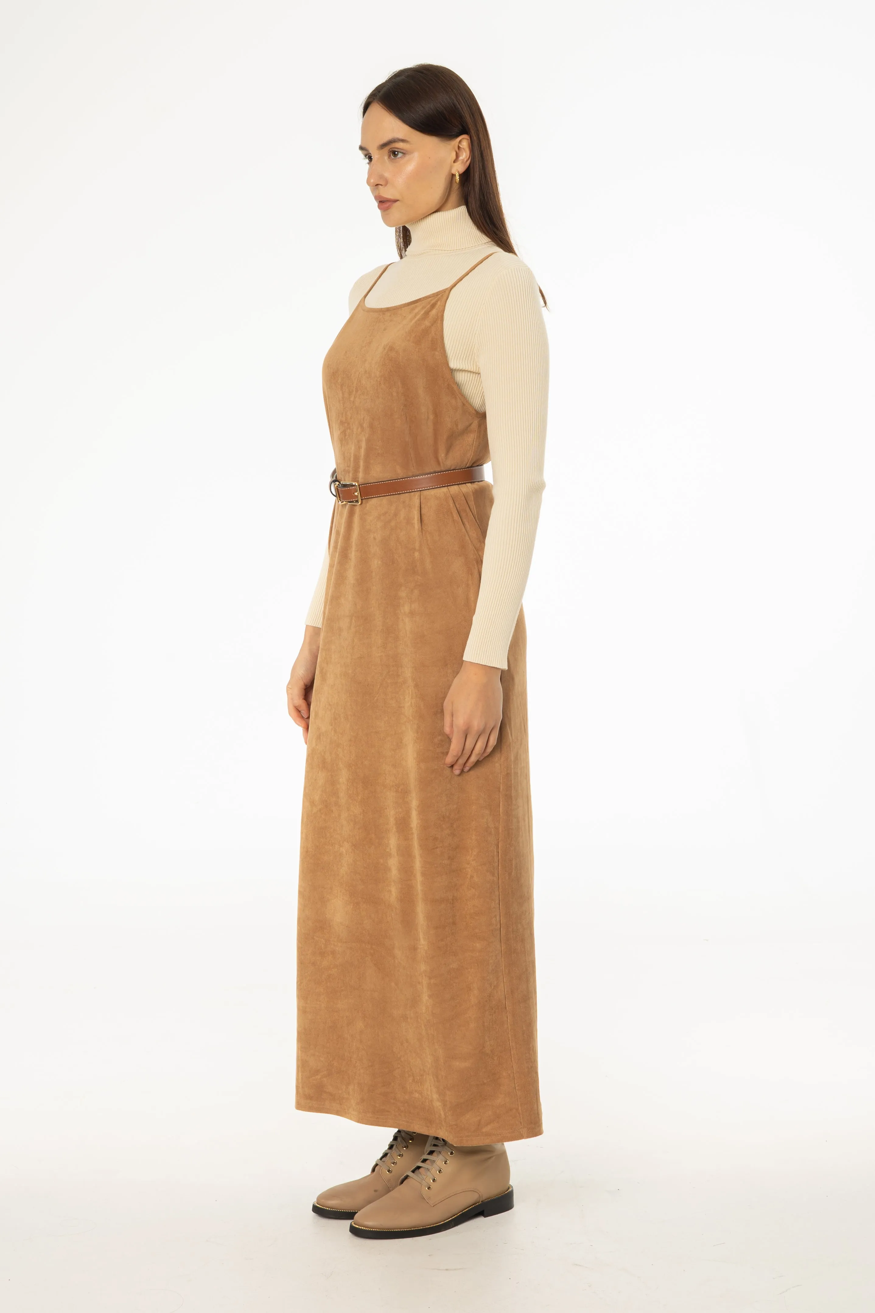 Camel Microsuede Maxi Jumper Active Moments