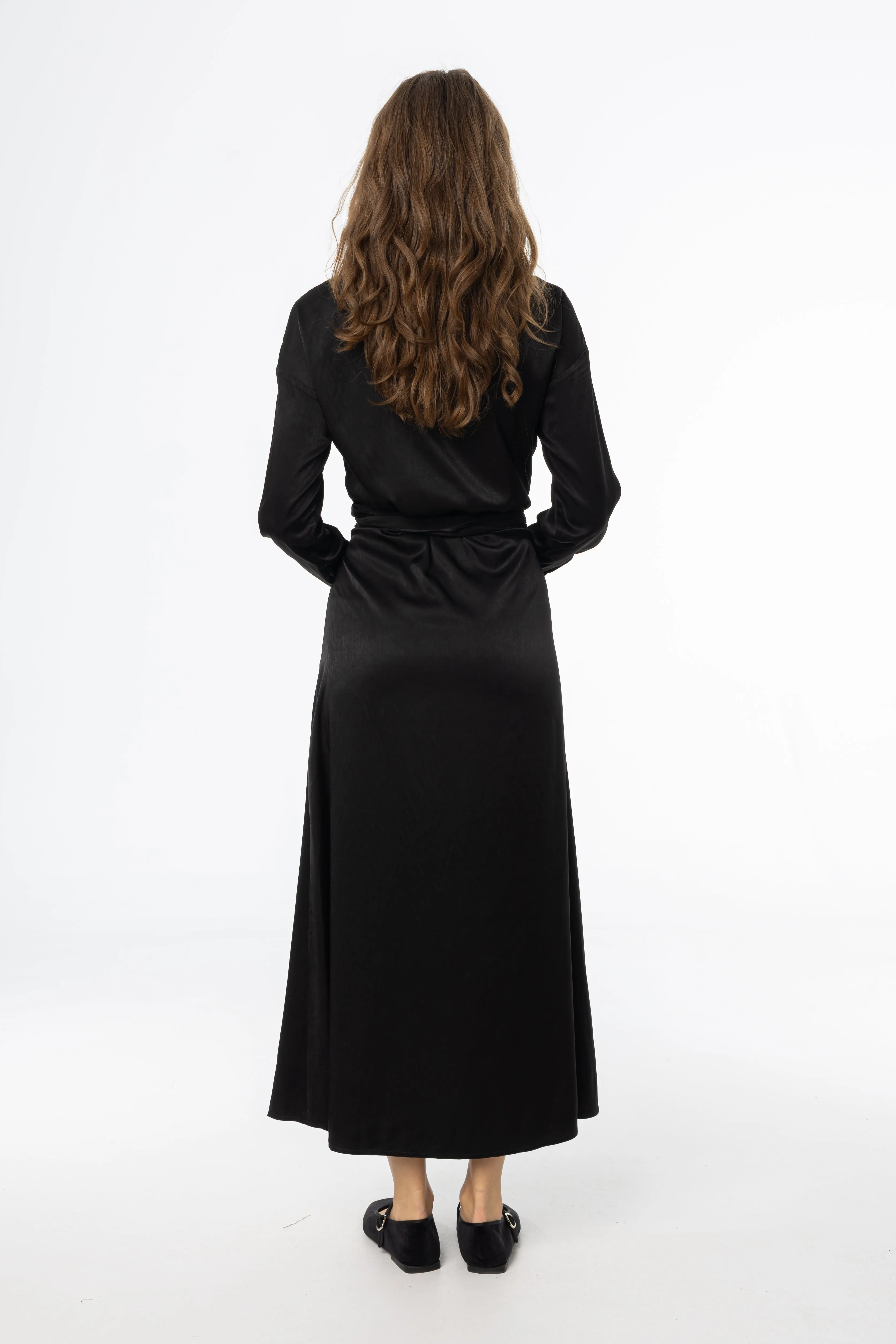 Black Tie Silk Dress Day Outfit Subtle Glow