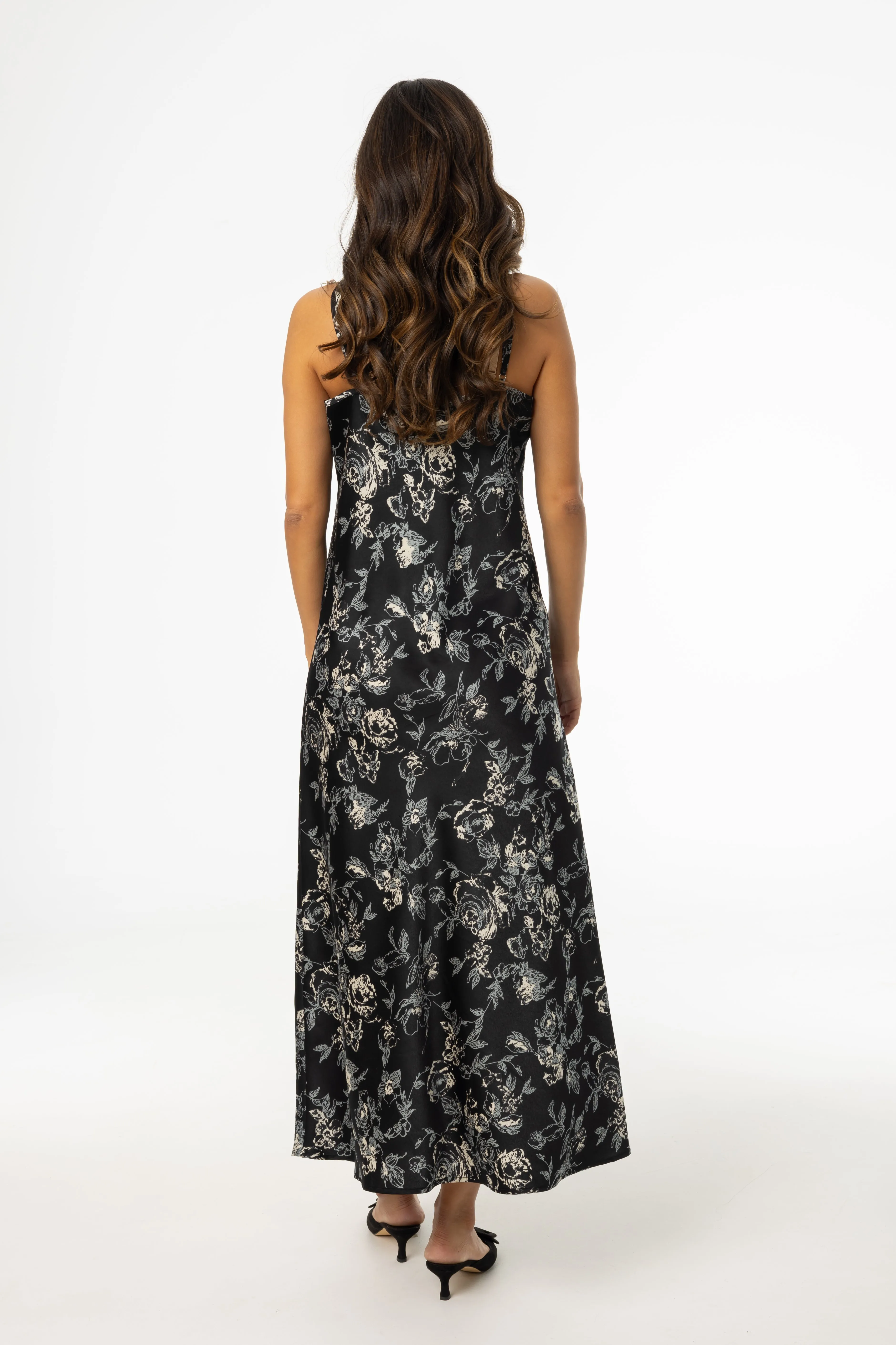 Multi Floral Printed Slip Dress Sharp Profile Multi Season