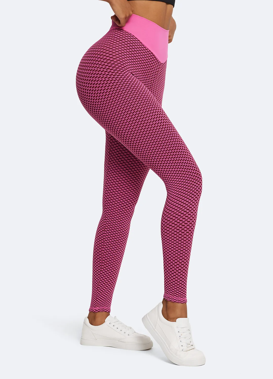Perfect Shape Wear Non See Camping Gear Textured Scrunch Leggings