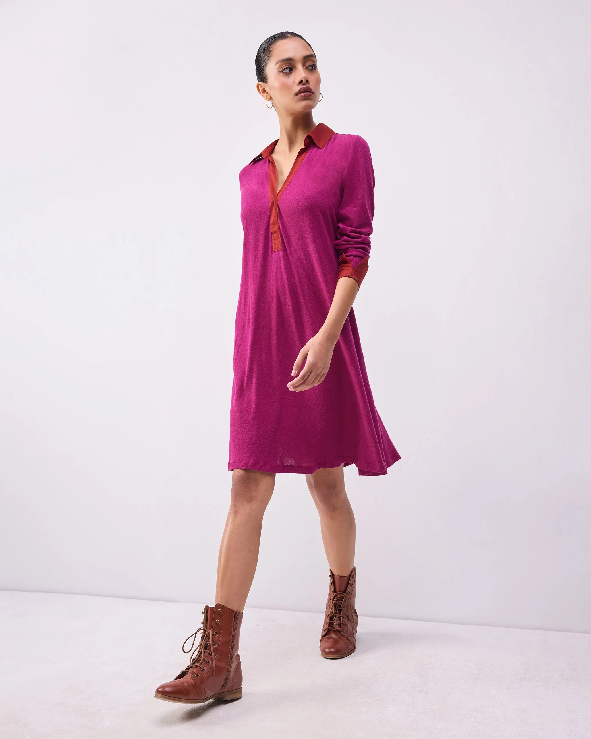 Bright Vibe Bohemian style Miryam Dress - Berry