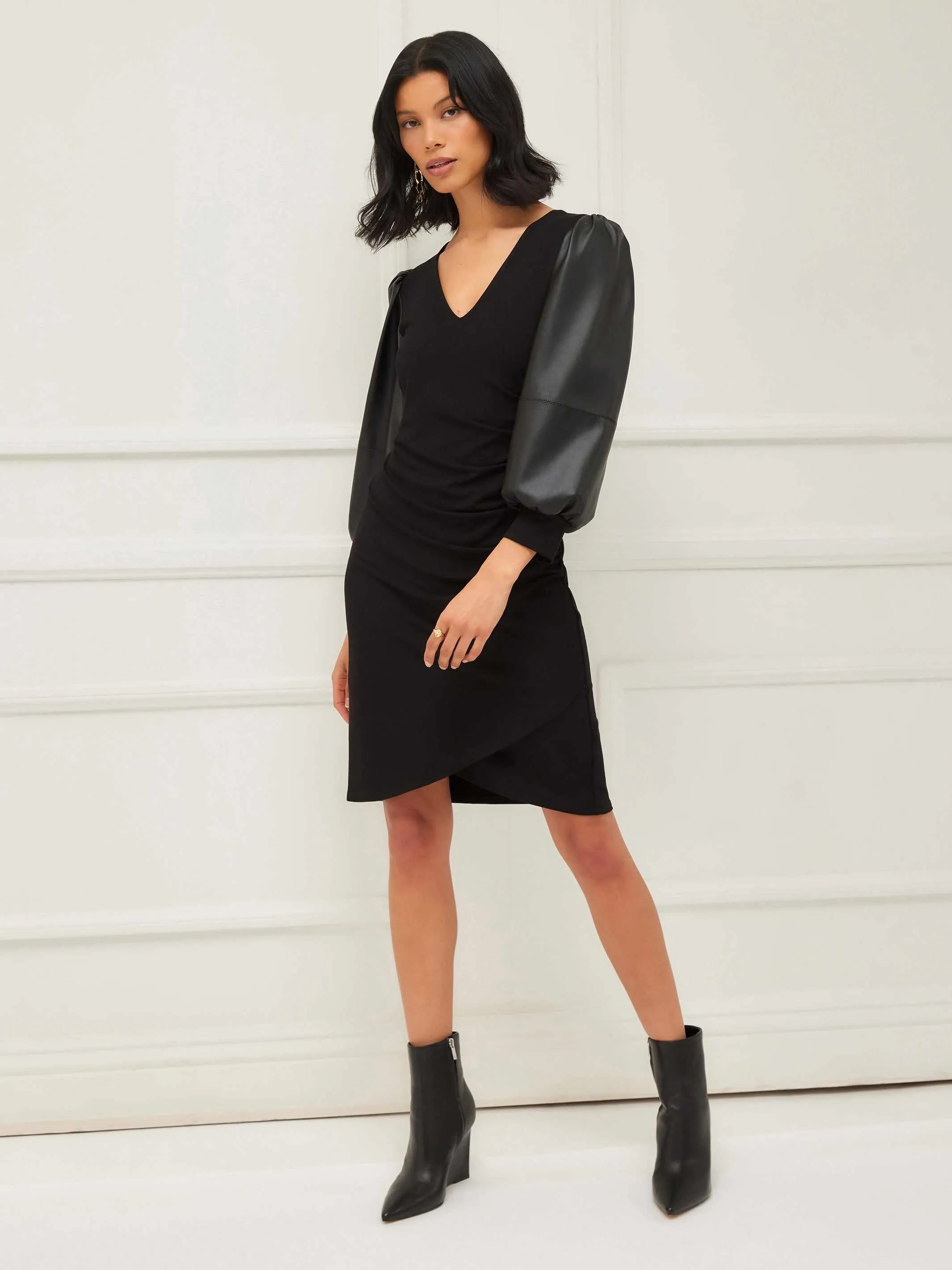 Contrast Shirred Dress Timeless Appeal Vacation Vibe