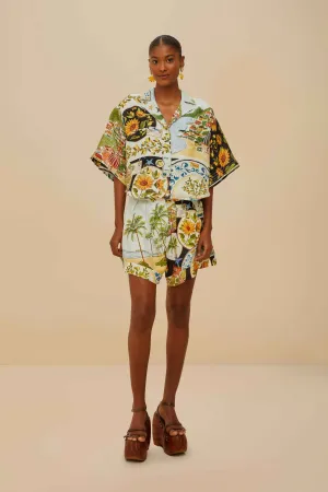 Multicolor Latin Trip Scarves Euroflax? Premium Linen Shorts Outdoor Ready Fit No Ride Up Silicone Grip